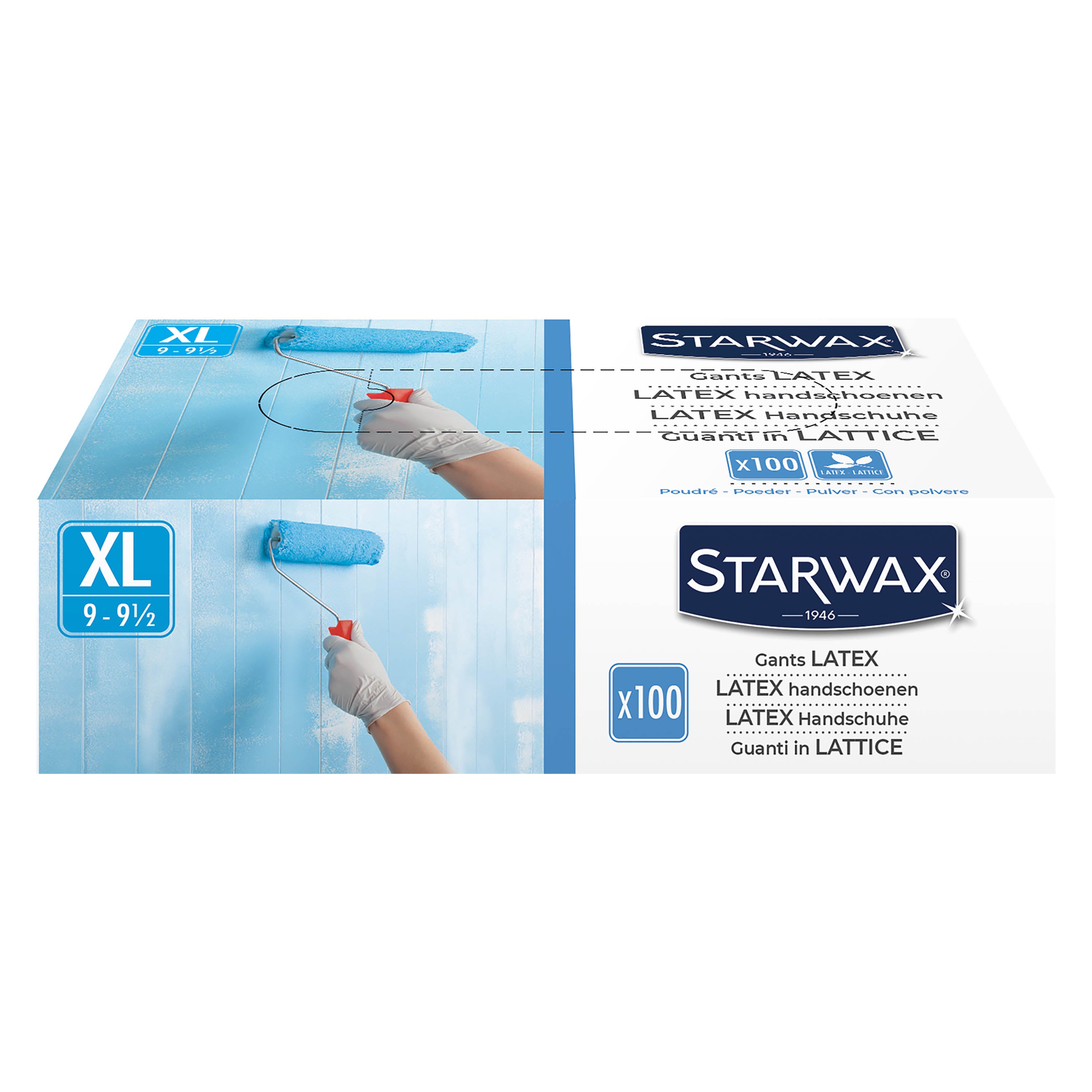 STARWAX - Gants latex poudrés X100 M