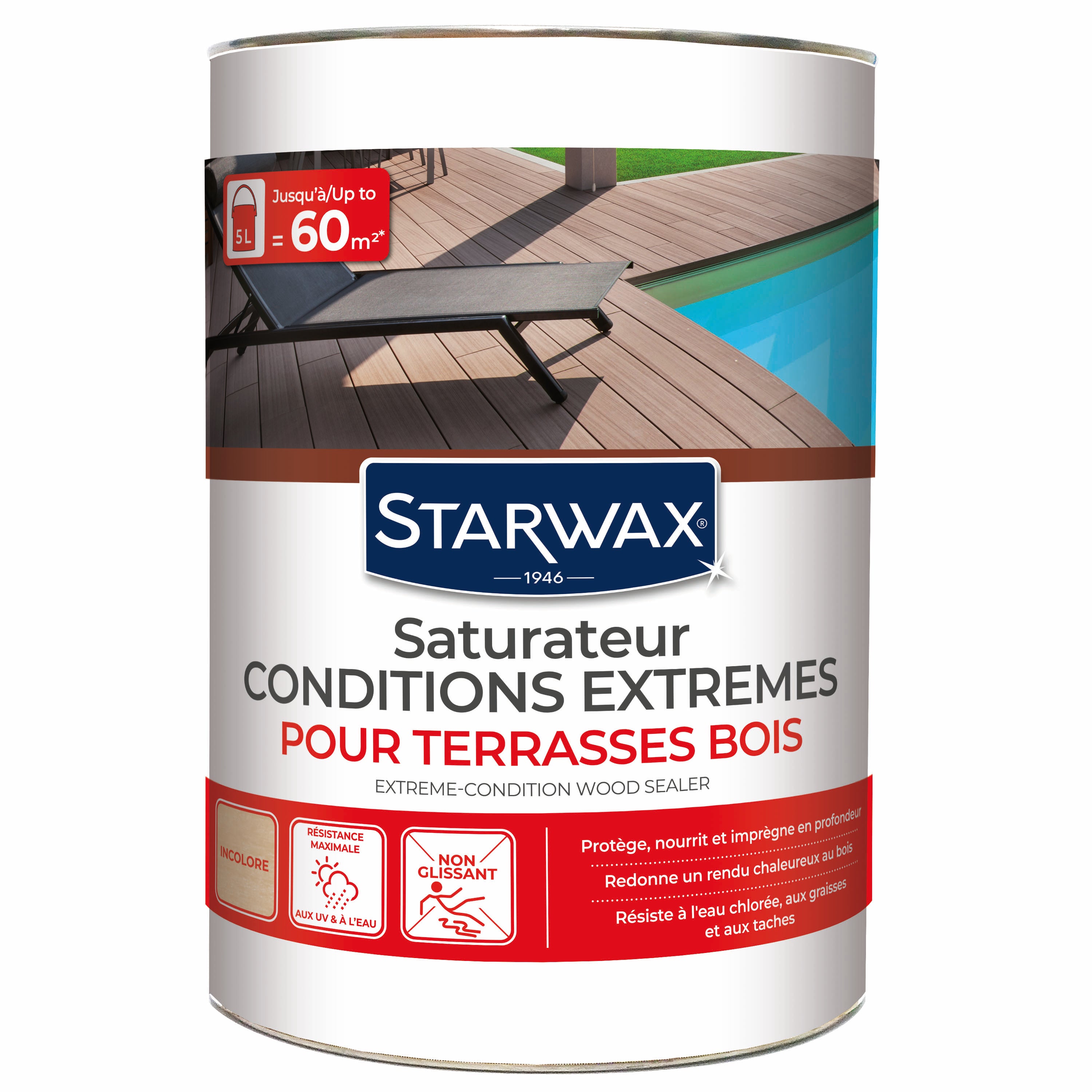 STARWAX - Saturateur bois extérieurs conditions extrêmes
 1L Incolore