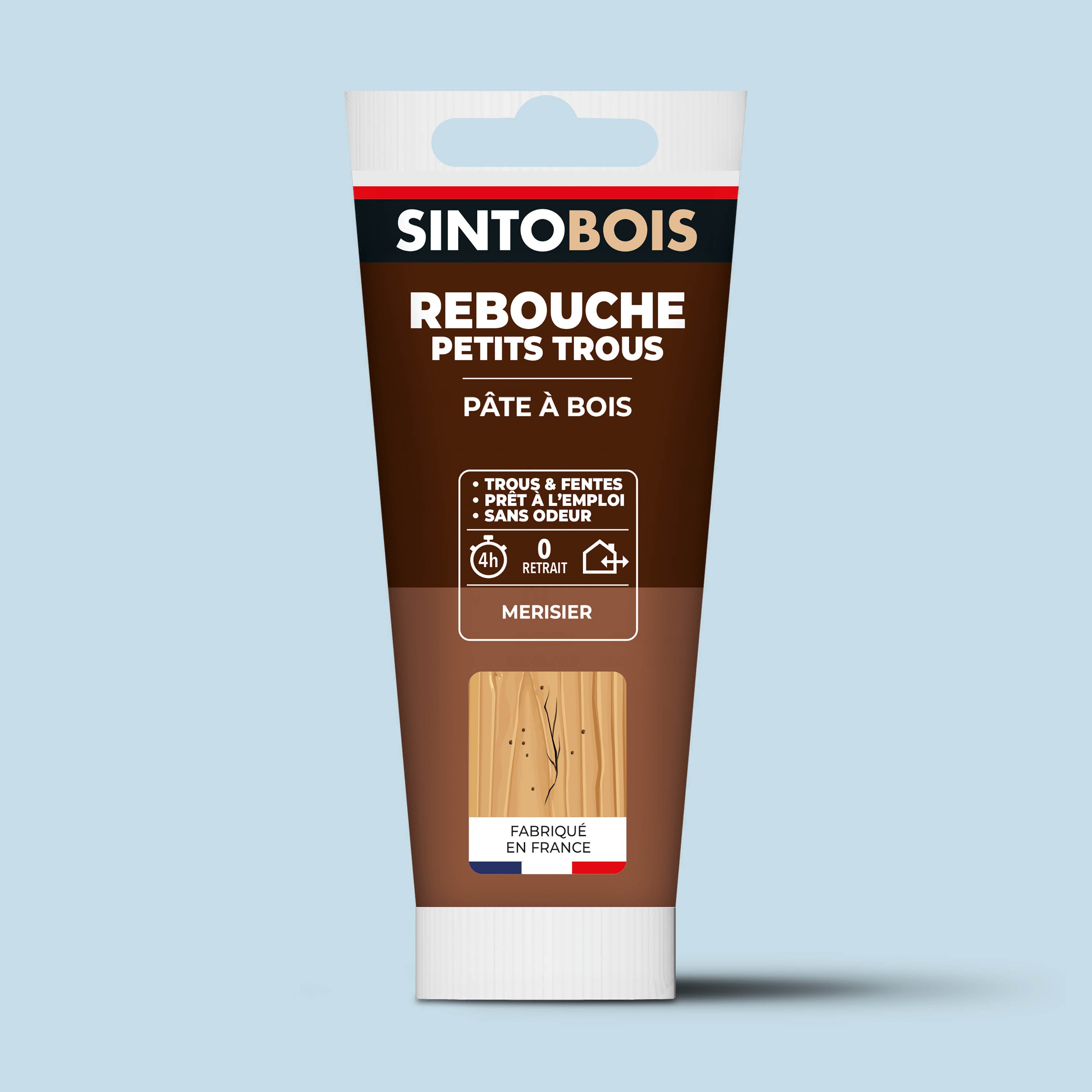 SINTO - Rebouche imperfections -  Pâte à bois naturel 80g Blanc