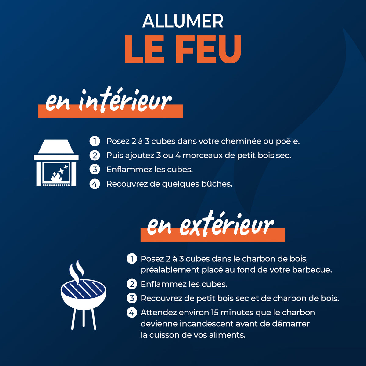 HARRIS - 40 cubes allume feu super puissant x40 sans odeur