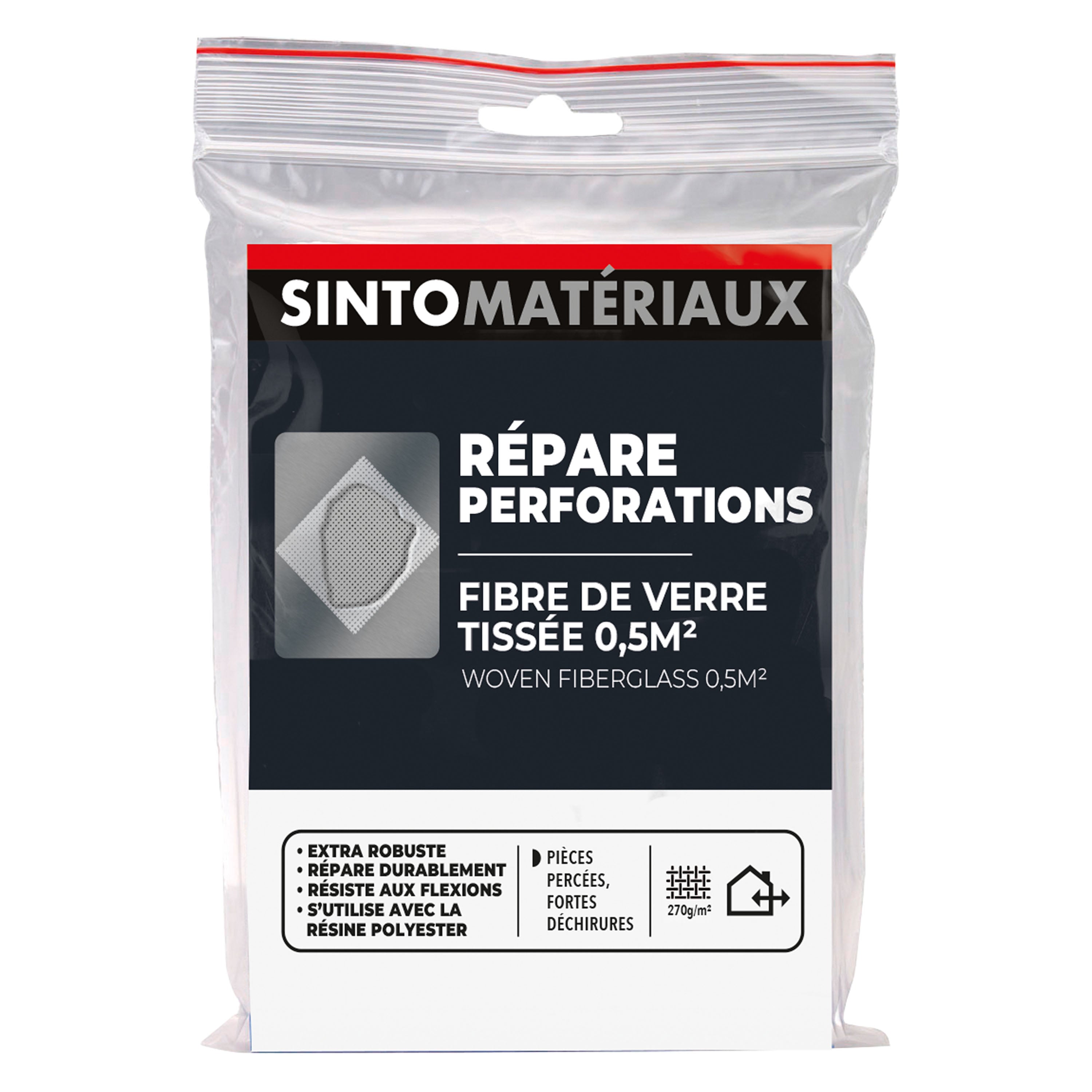 SINTO - Répare perforations (tissu fibre verre tissée 270g) 270g
