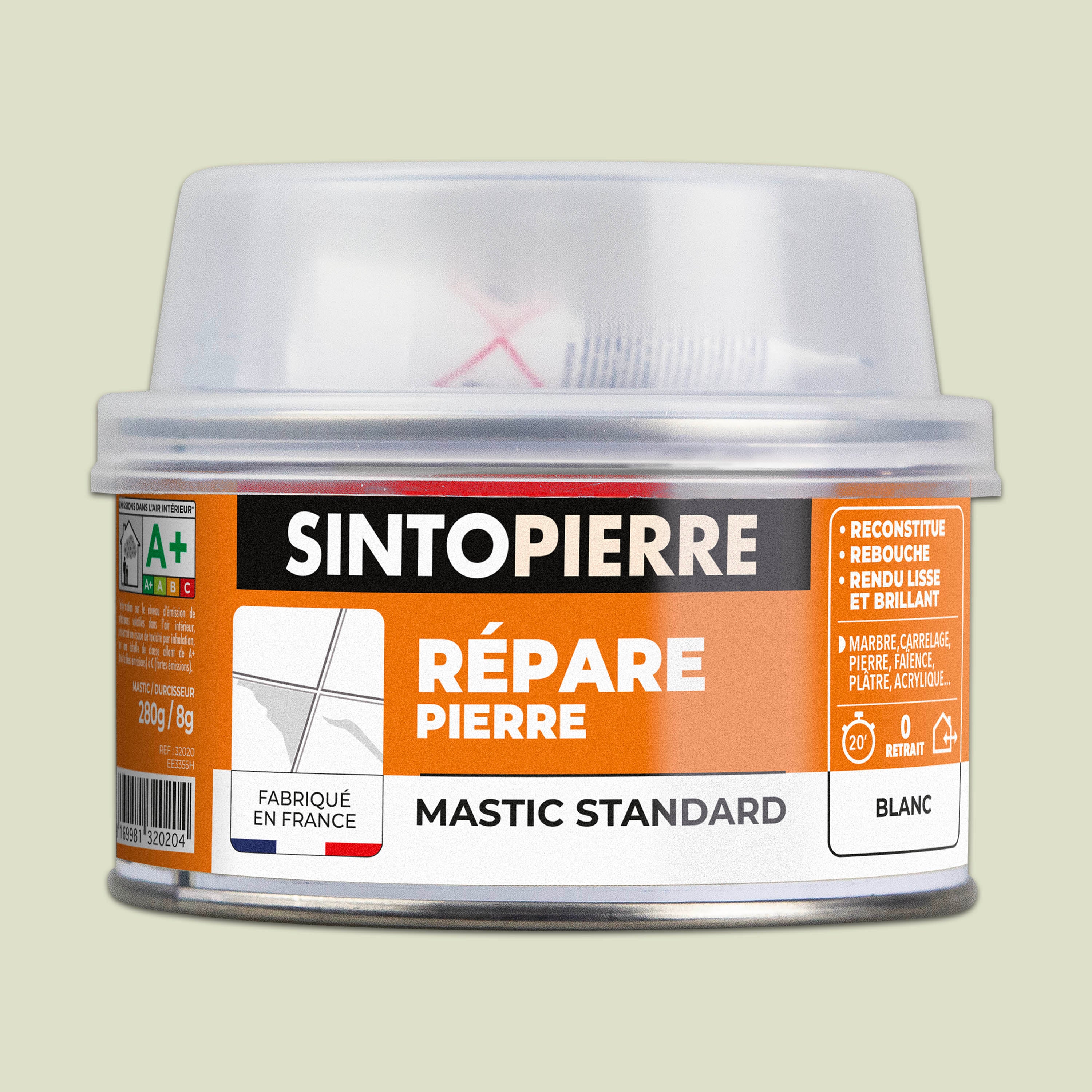 SINTO - Répare sols et murs blanc (marbre, faïence, carrelage, plâtre) 280g Blanc