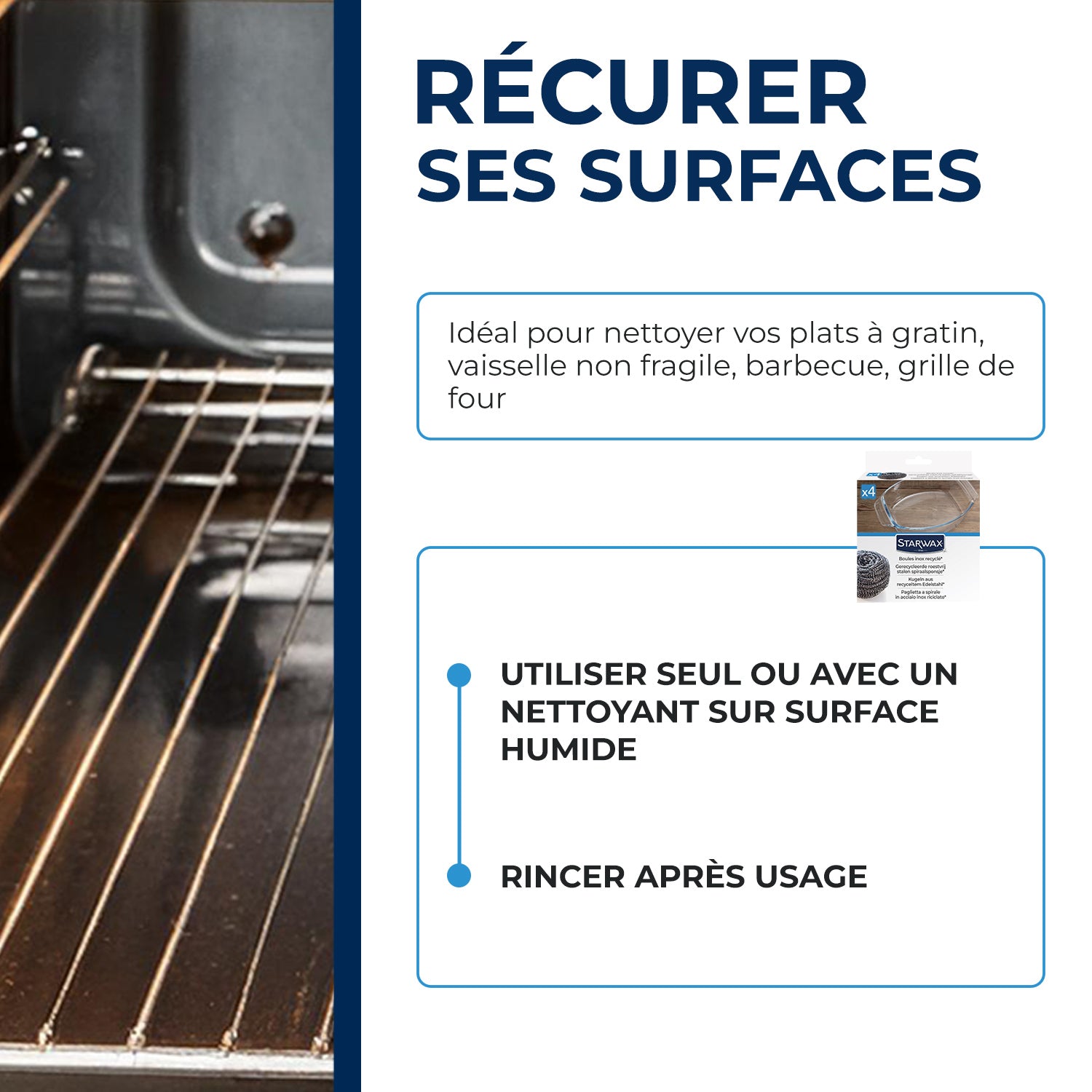 STARWAX - Boules inox recyclées x4 (70% recyclé) X4