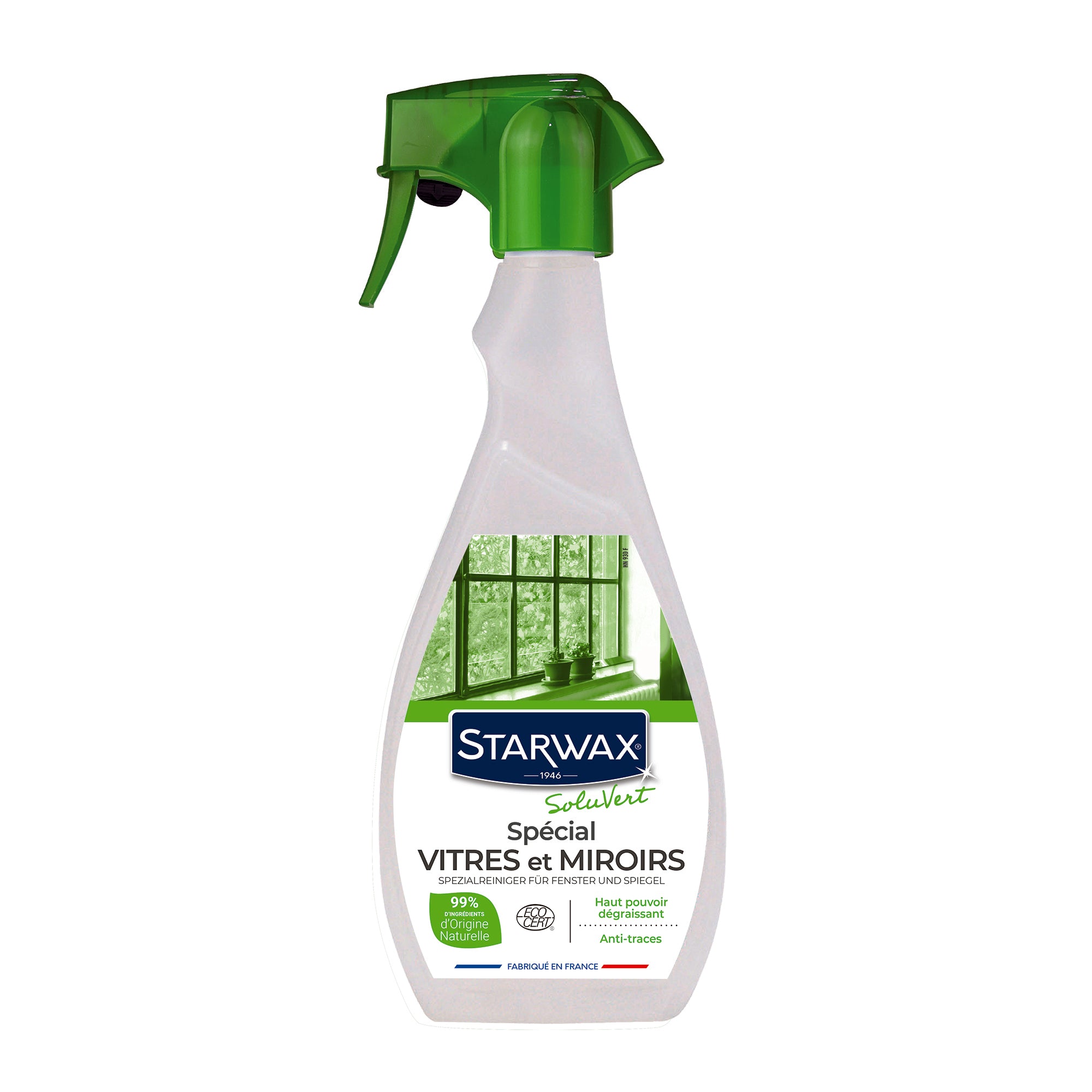 STARWAX SOLUVERT - Nettoyant spécial vitres et miroirs 
 500ml