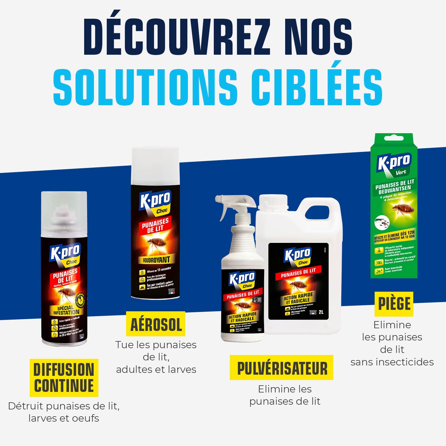 K.PRO - Aérosol foudroyant punaises de lit
 400ml