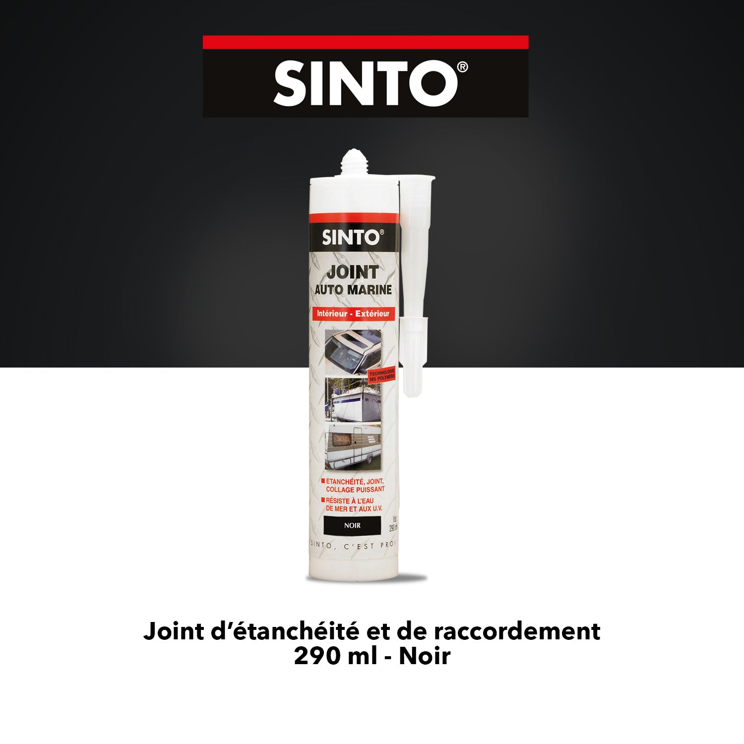 SINTO - Joint mastic auto marine 290ml Blanc