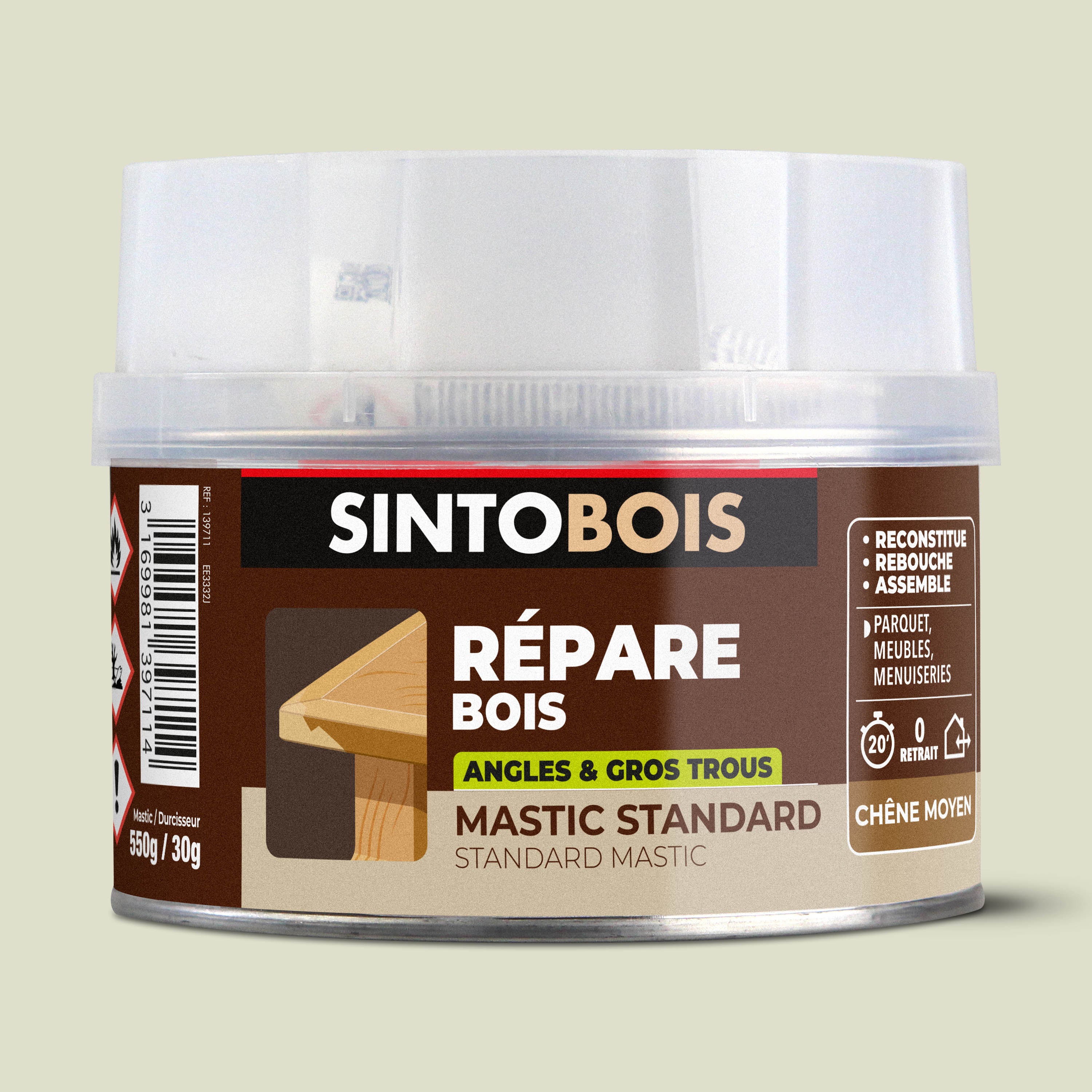 SINTO - Reconstitue angles et gros trous 500ml Chêne