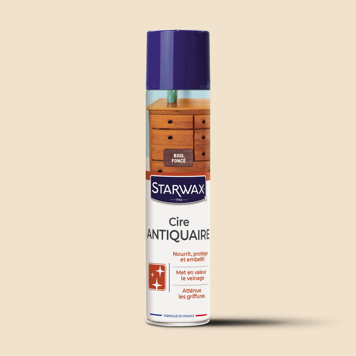 Cire antiquaire aérosol pour bois cirés