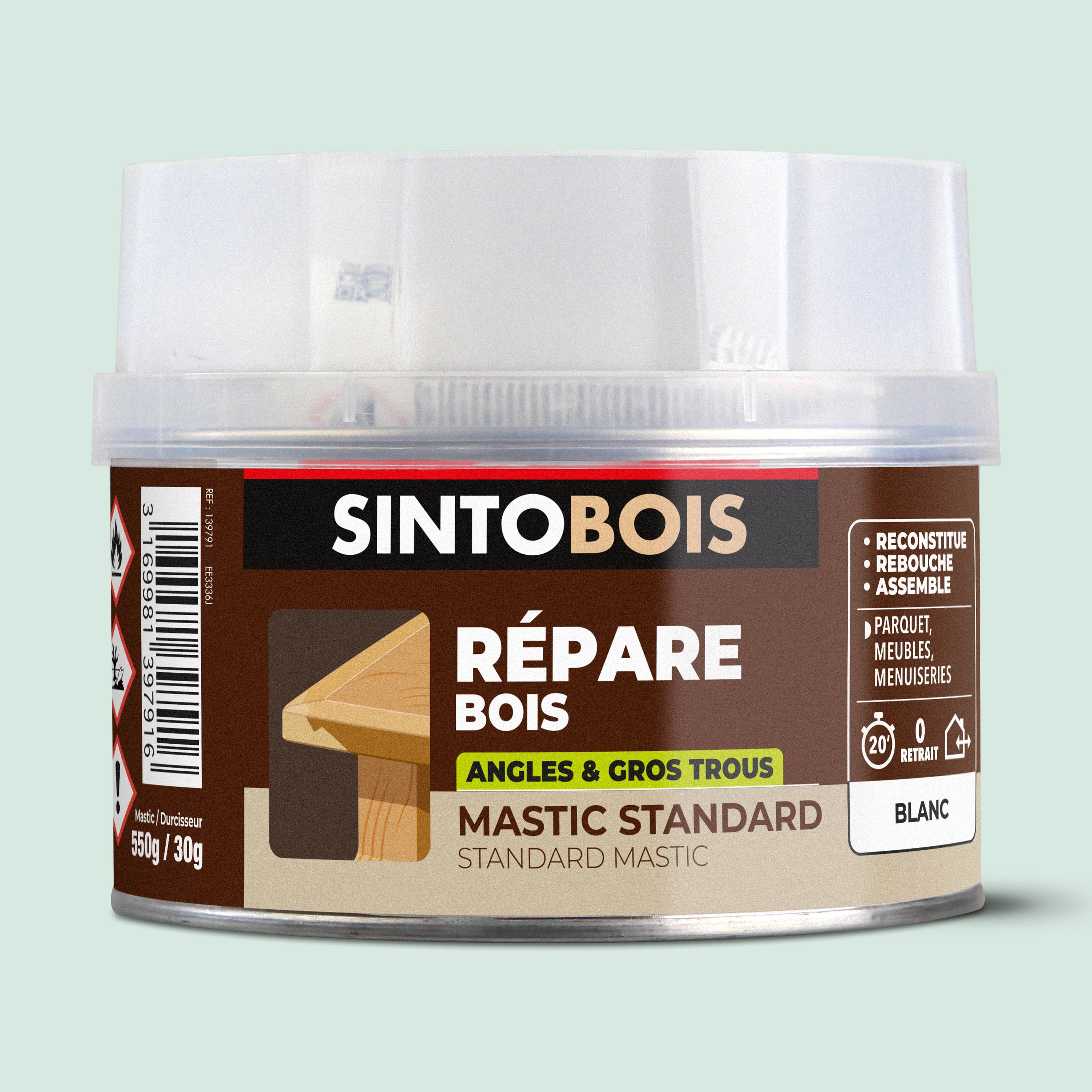 SINTO - Reconstitue angles et gros trous 500ml Chêne