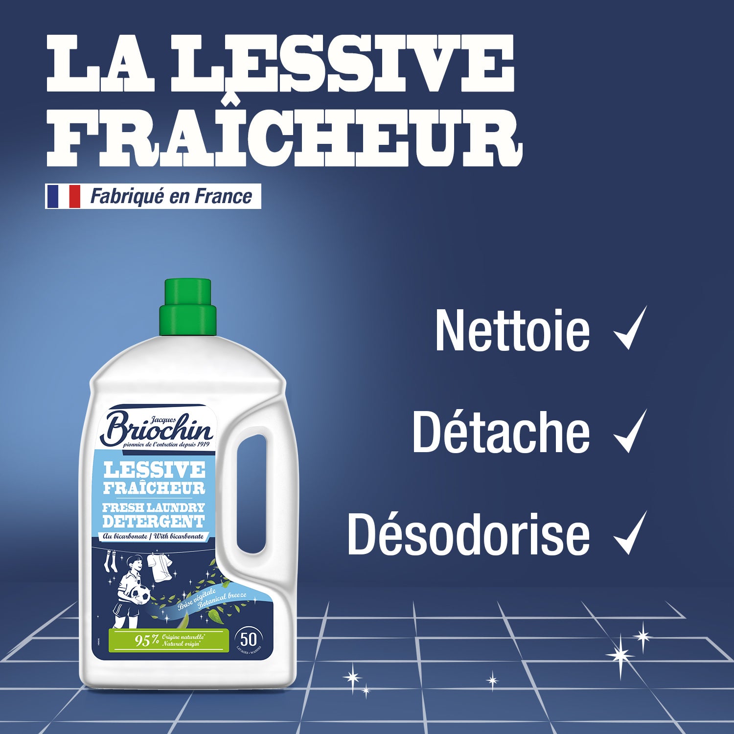 JACQUES BRIOCHIN - Ma Lessive au Bicarbonate – Brise Végétale 2,27l Brise Végétale