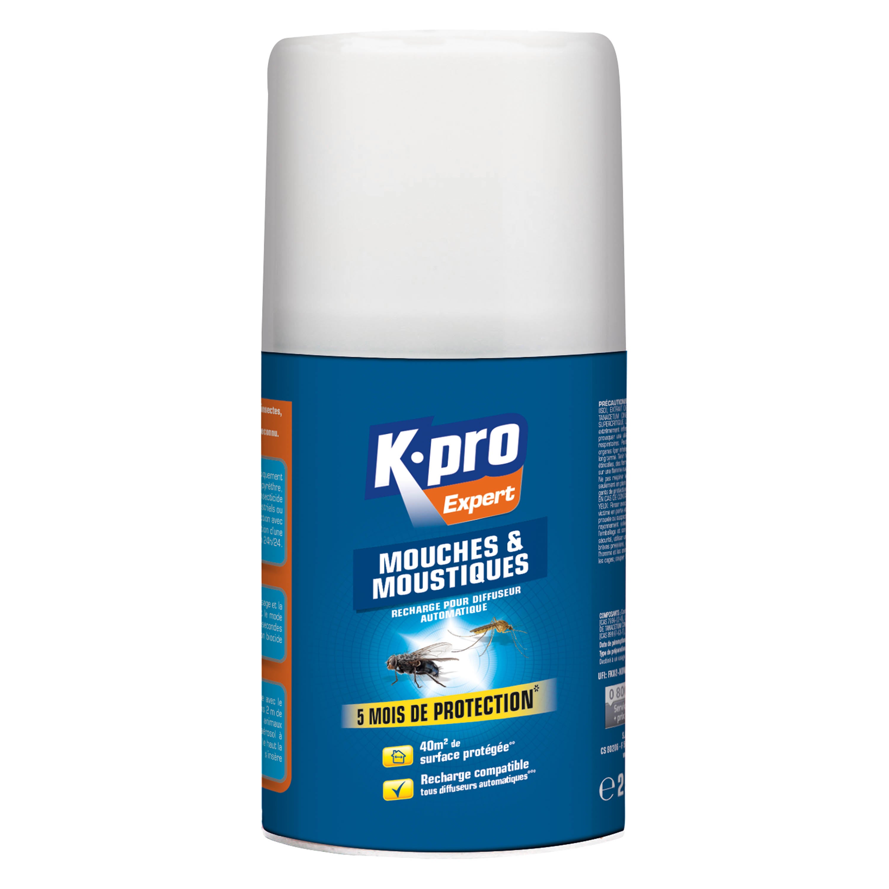 K.PRO - Recharge pour diffuseur automatique mouches moustiques
 250ml