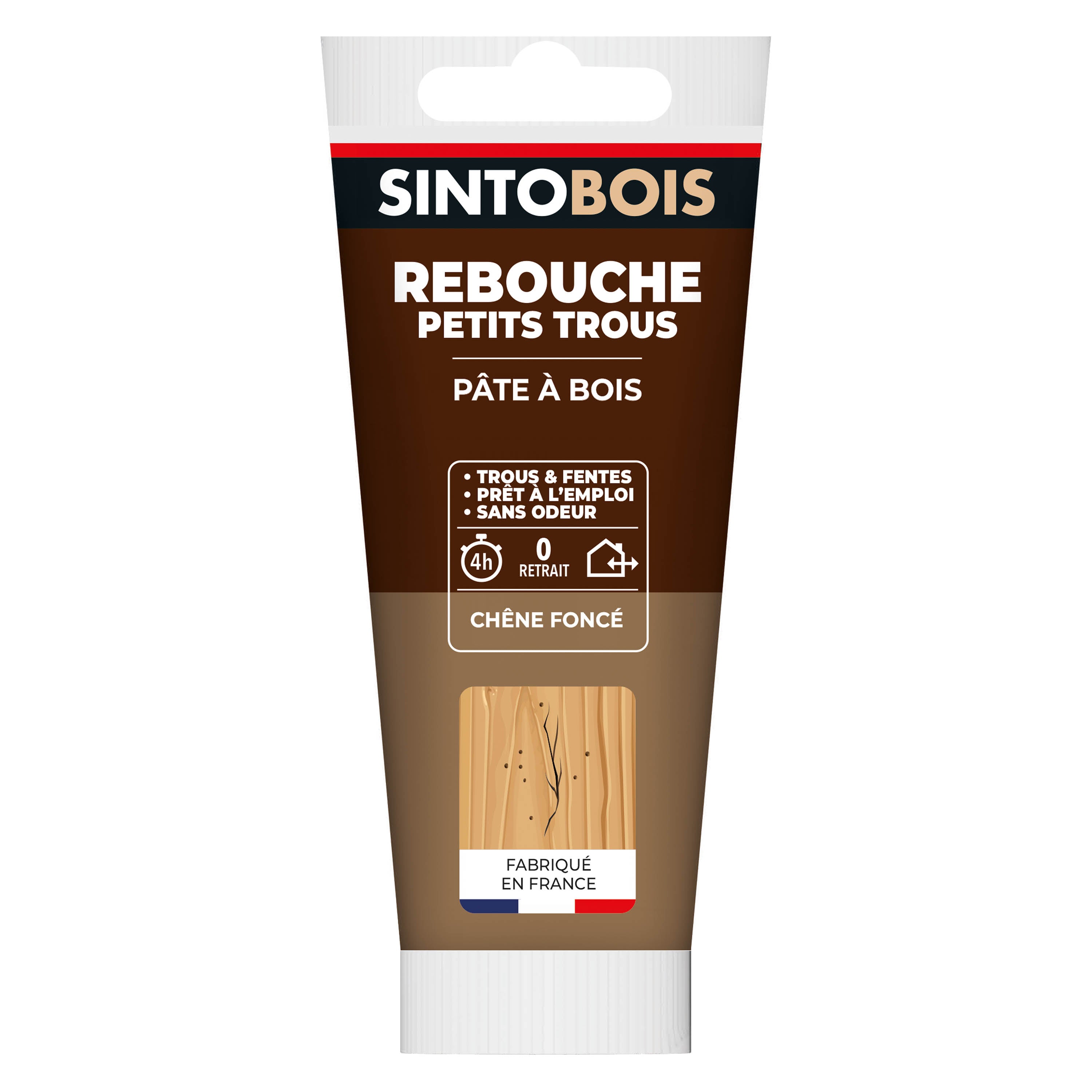 SINTO - Rebouche imperfections -  Pâte à bois naturel 80g Blanc