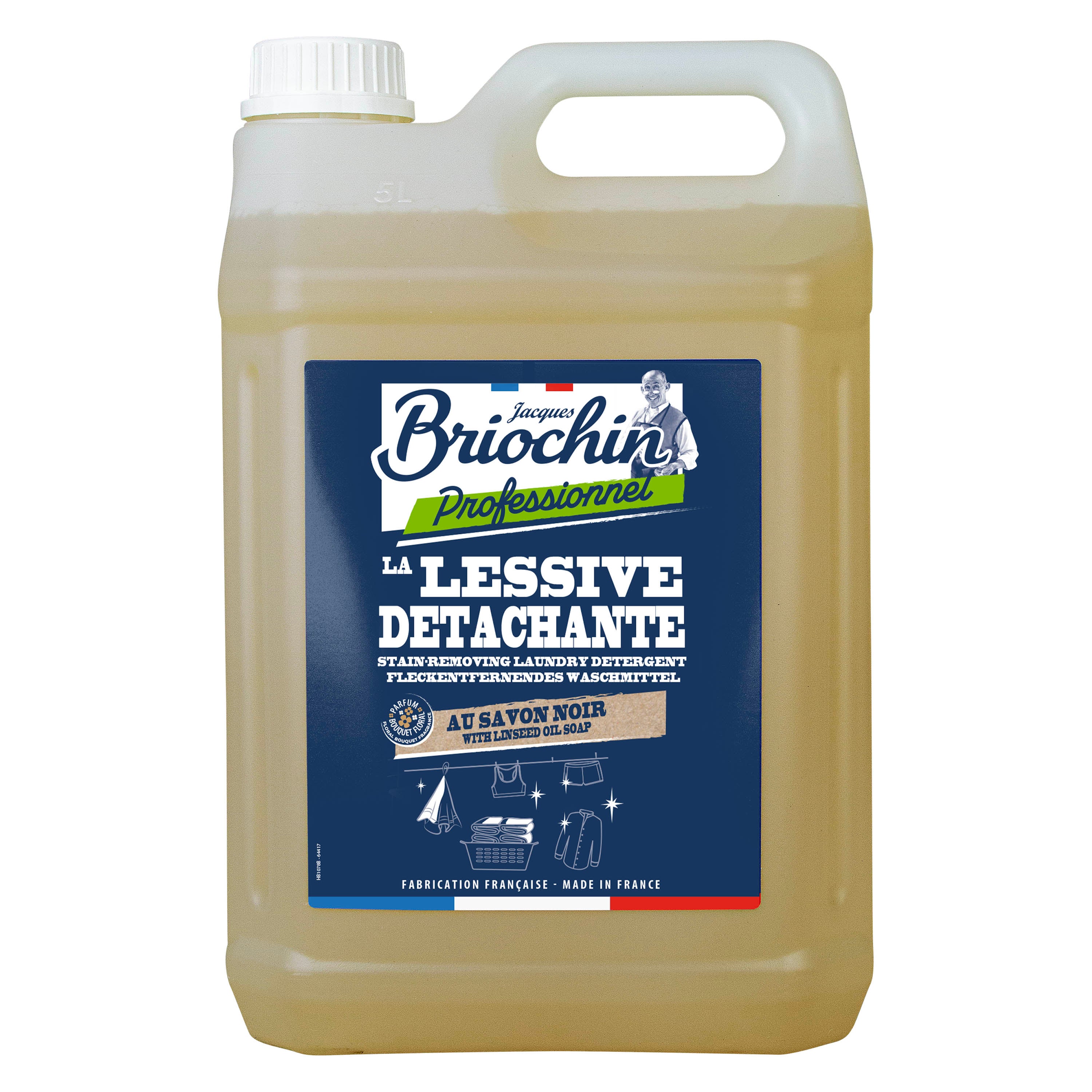 JACQUES BRIOCHIN PRO - La Lessive au Savon Noir - Détachante 5L Parfum bouquet floral