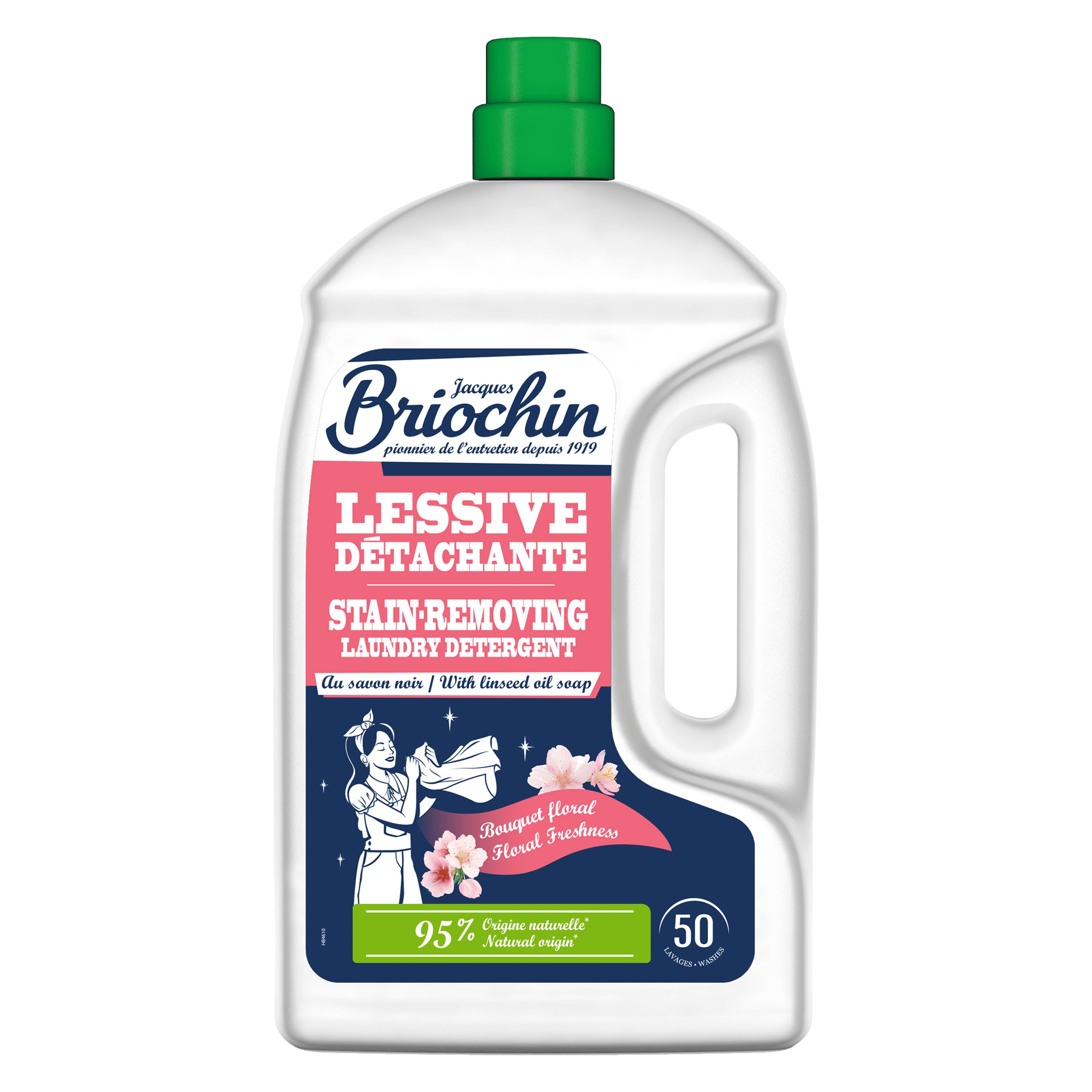 JACQUES BRIOCHIN - Ma Lessive au Savon Noir – Détachante – 50 Lavages 2,27l Bouquet Florale