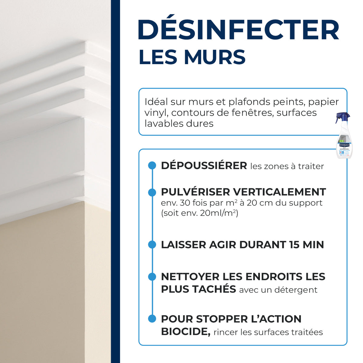 STARWAX - Anti-moisissures pour murs et pièces à vivre 500ml