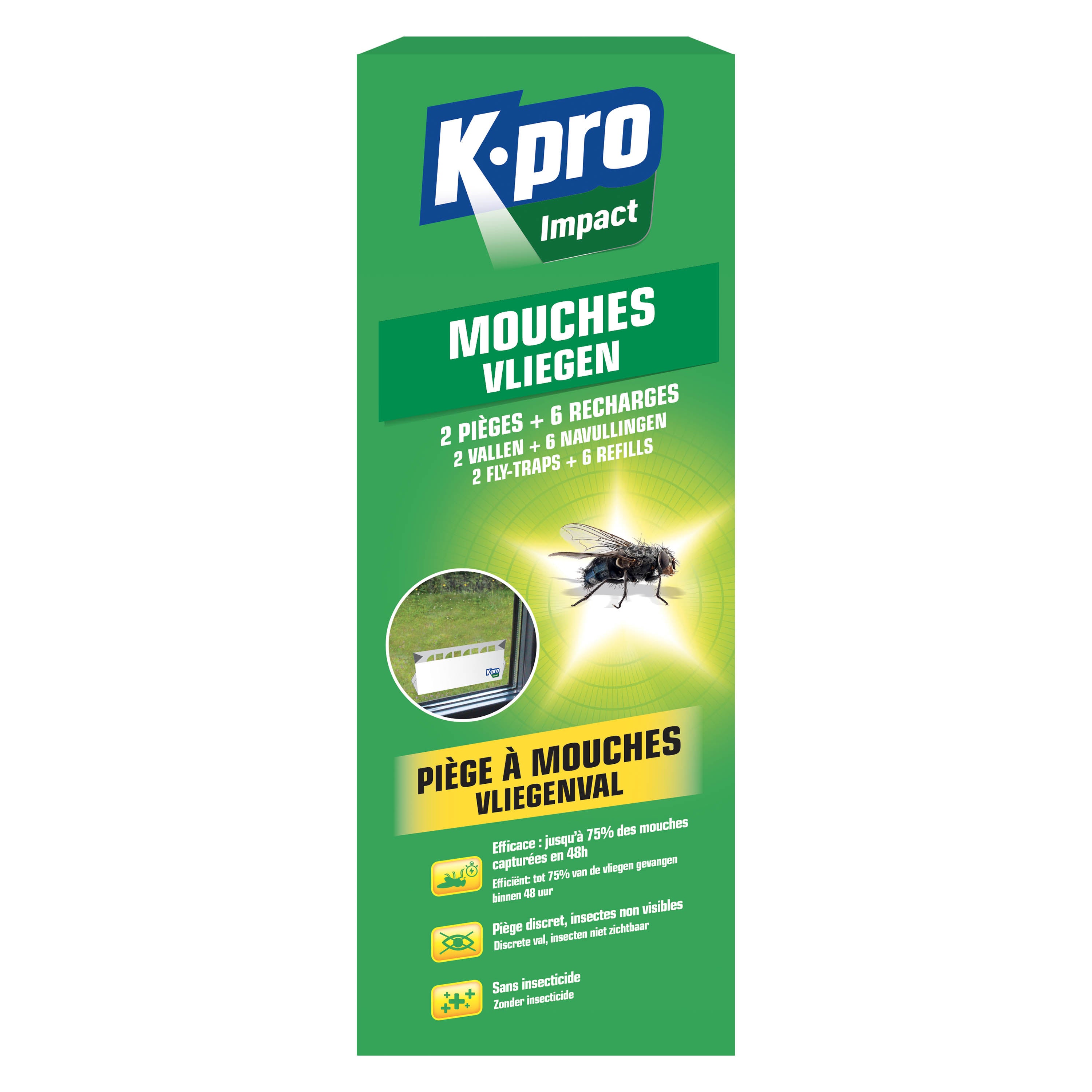 K.PRO - Pièges à mouches
 2 pièges + 6 recharges