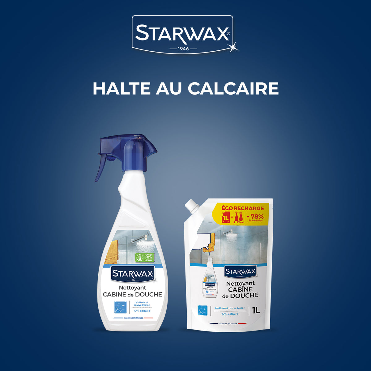 STARWAX - Nettoyant anti-calcaire pour cabine de douche 500ml