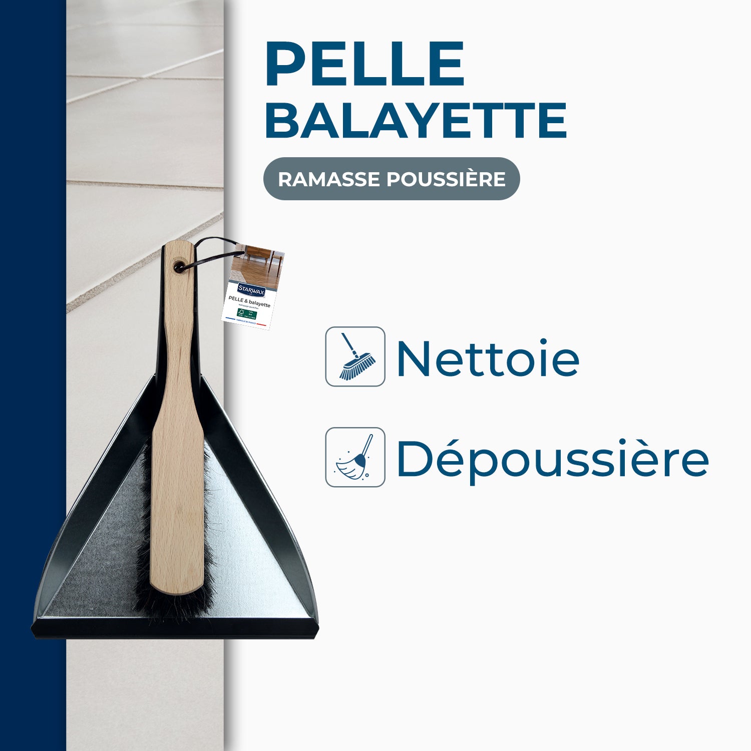 STARWAX - Pelle et balayette rectangulaire FSC® X1