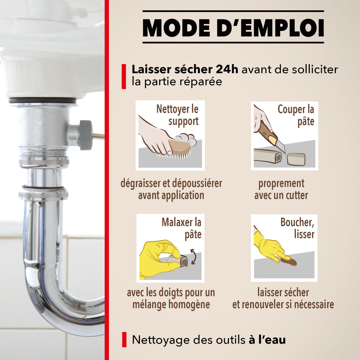 SINTO - Répare vite pâte à réparer spécial métal 60g