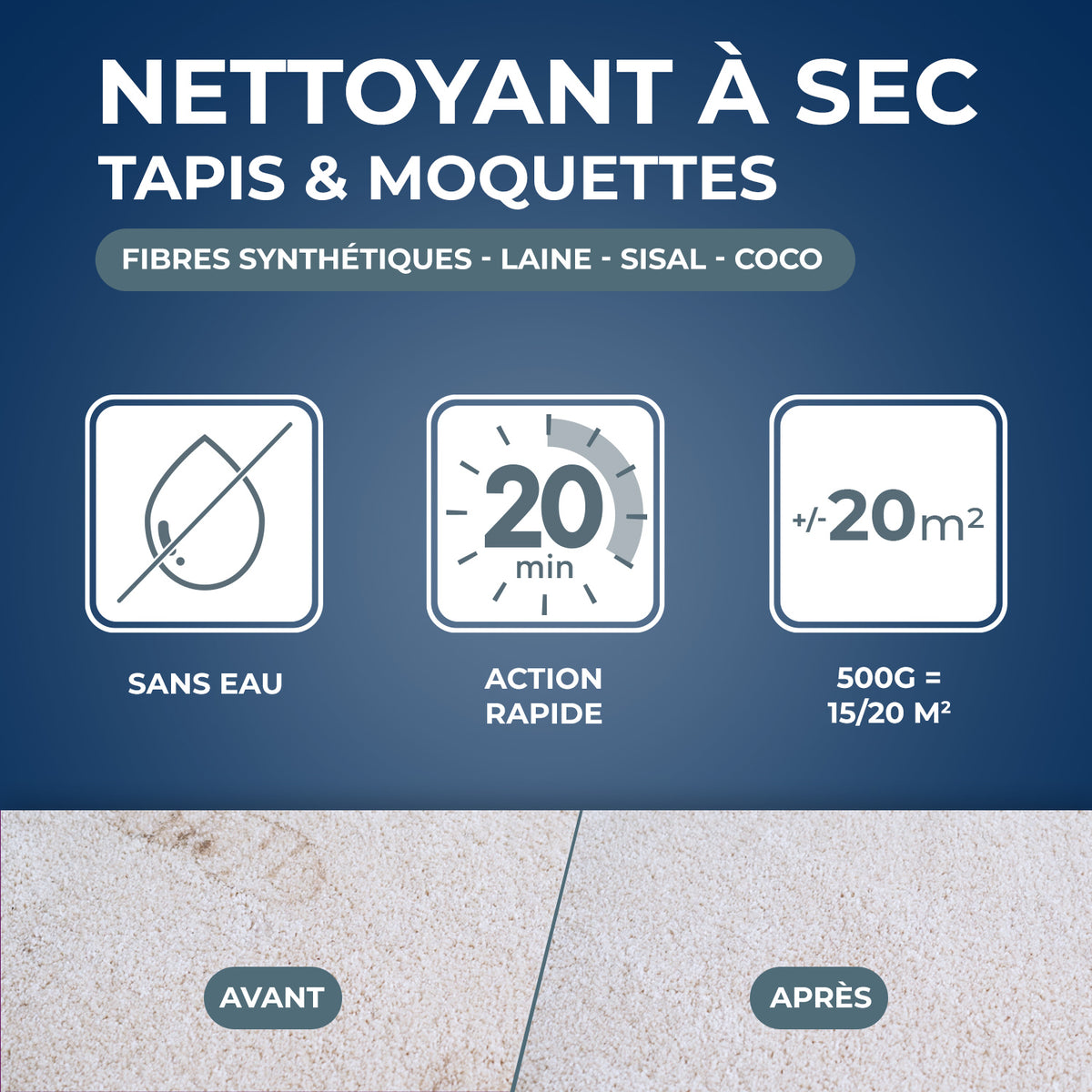 STARWAX - Nettoyant à sec pour tapis et moquettes
 500g