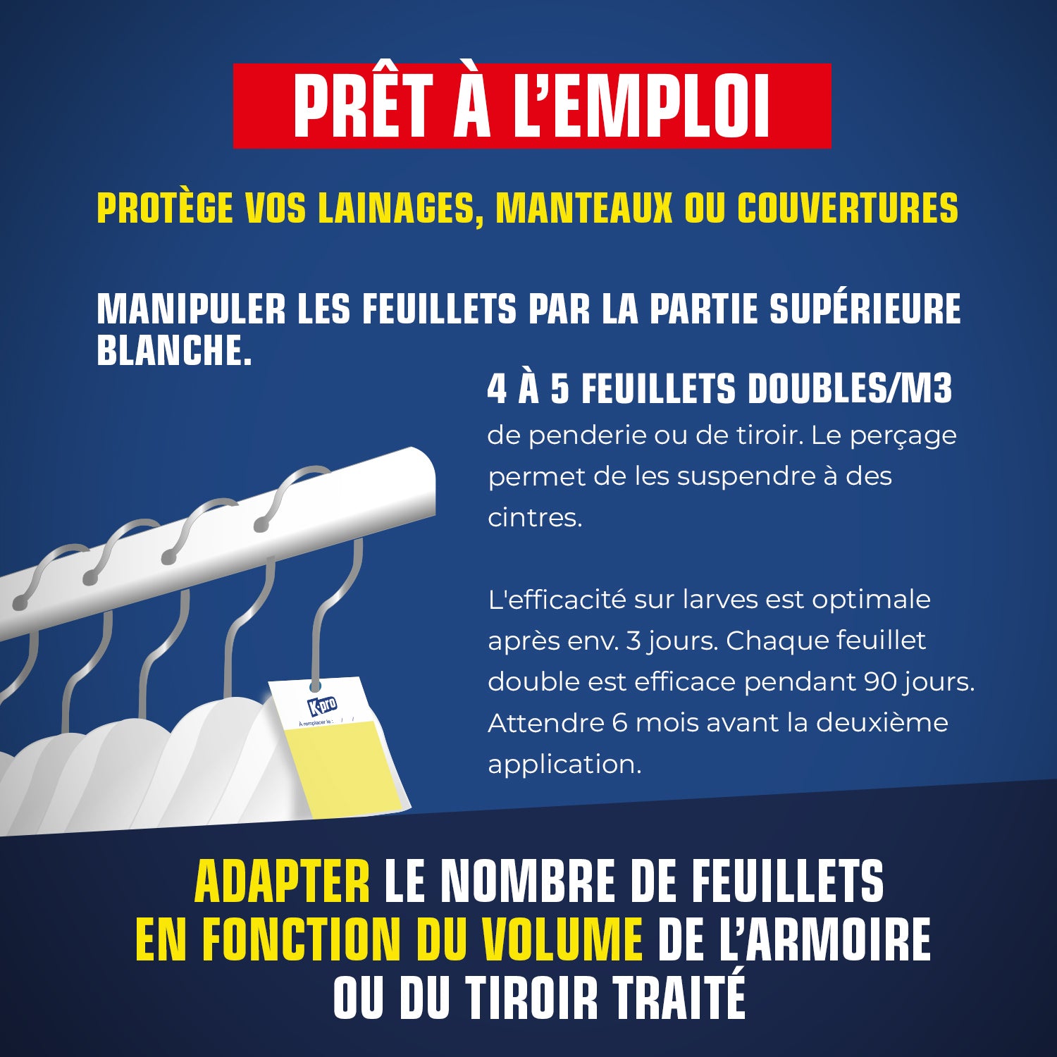 K.PRO - Papier anti-mites des vêtements 5 feuillets doubles lavande