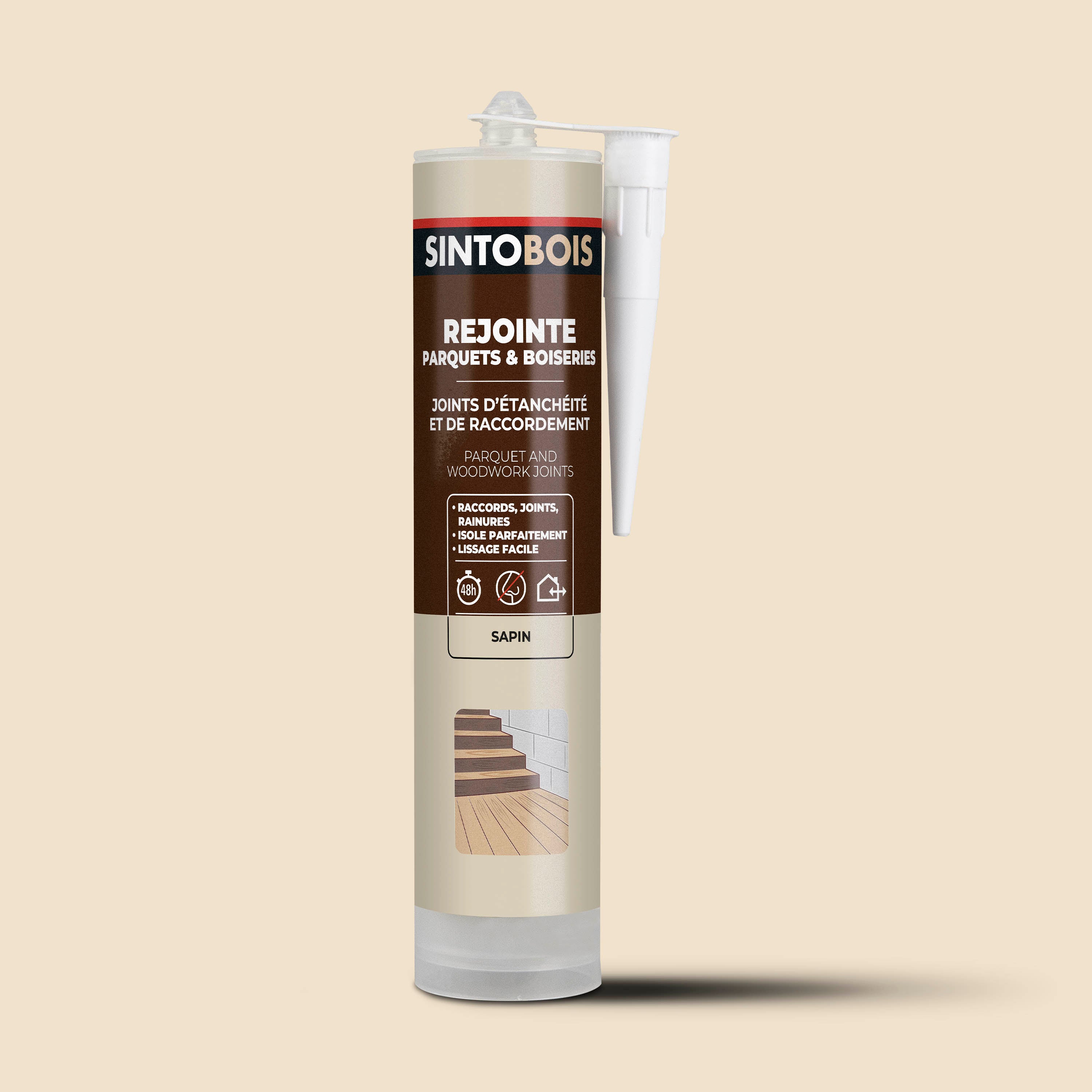 SINTO - Rejointe parquets et boiseries - Etanchéité et raccordement 310ml Chêne clair