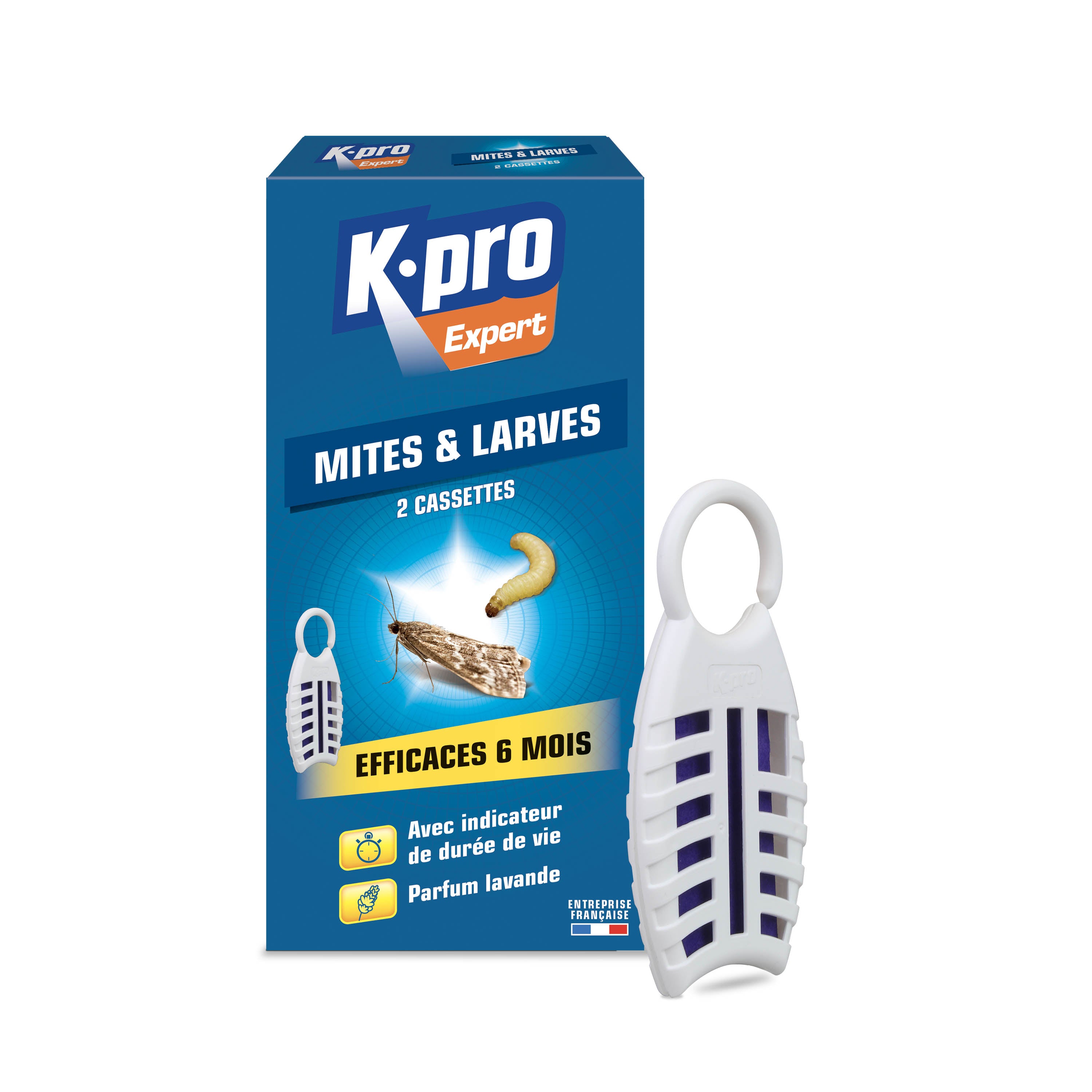 K.PRO - Cassettes contre les mites et larves X2
