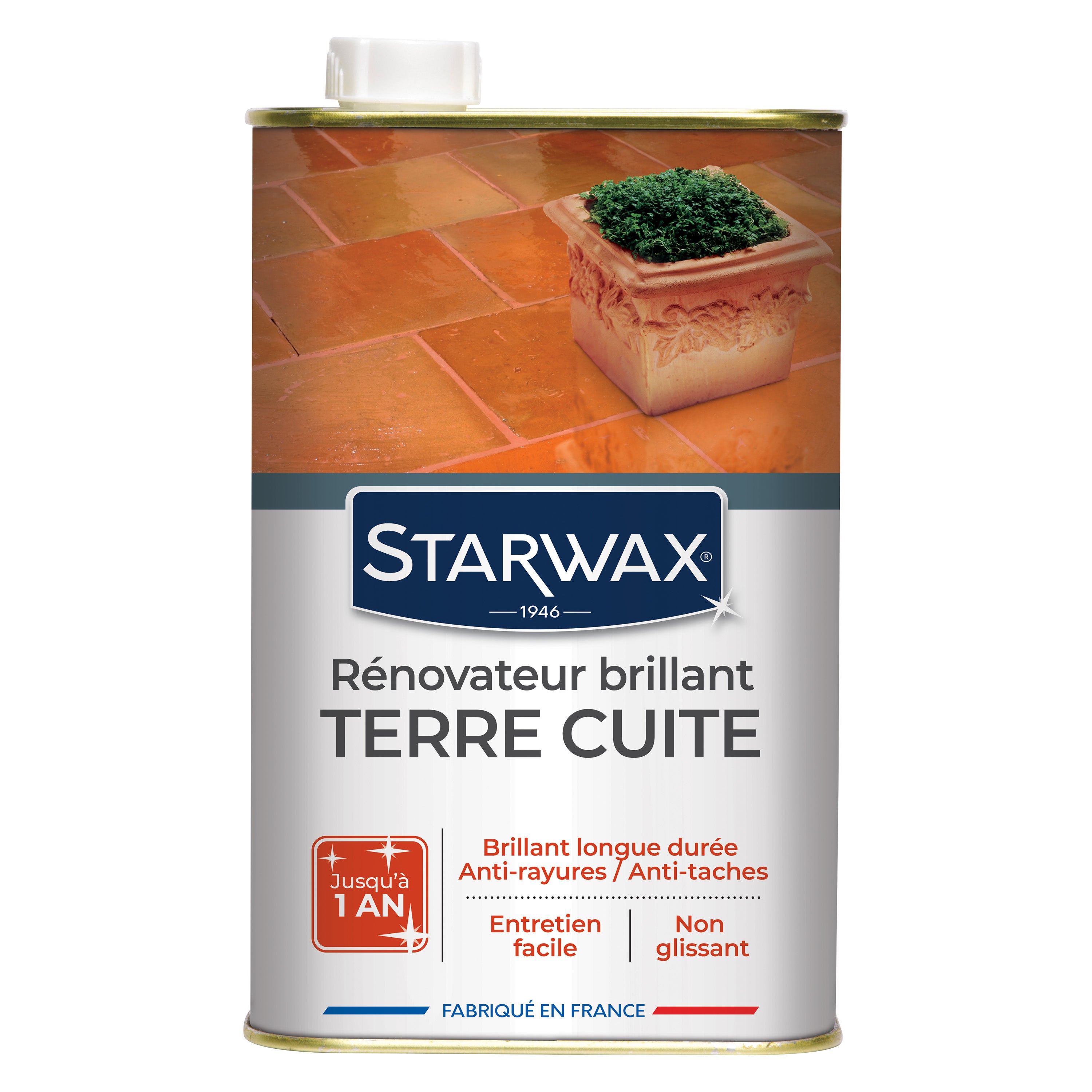 STARWAX - Rénovateur brillant protecteur pour tomettes et terres cuites 1L incolore 
 1L