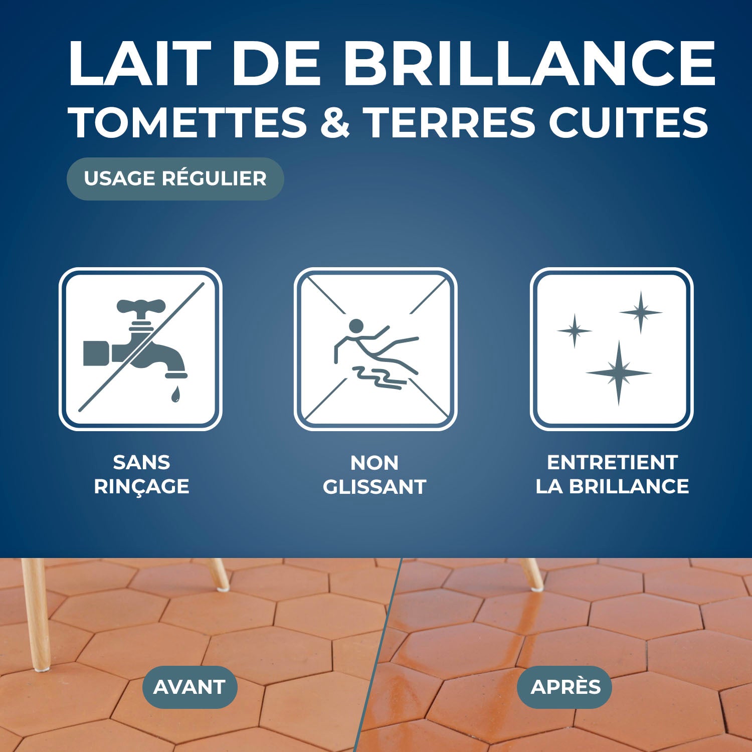 STARWAX - Lait de brillance pour tomettes et terres cuites
 1L