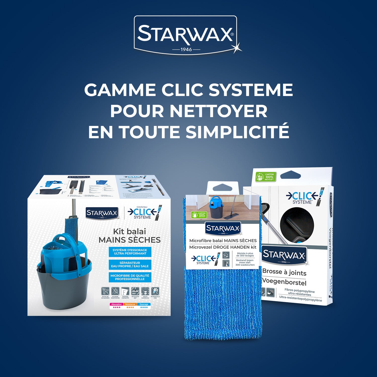 STARWAX - Brosse à joints Clic système X1