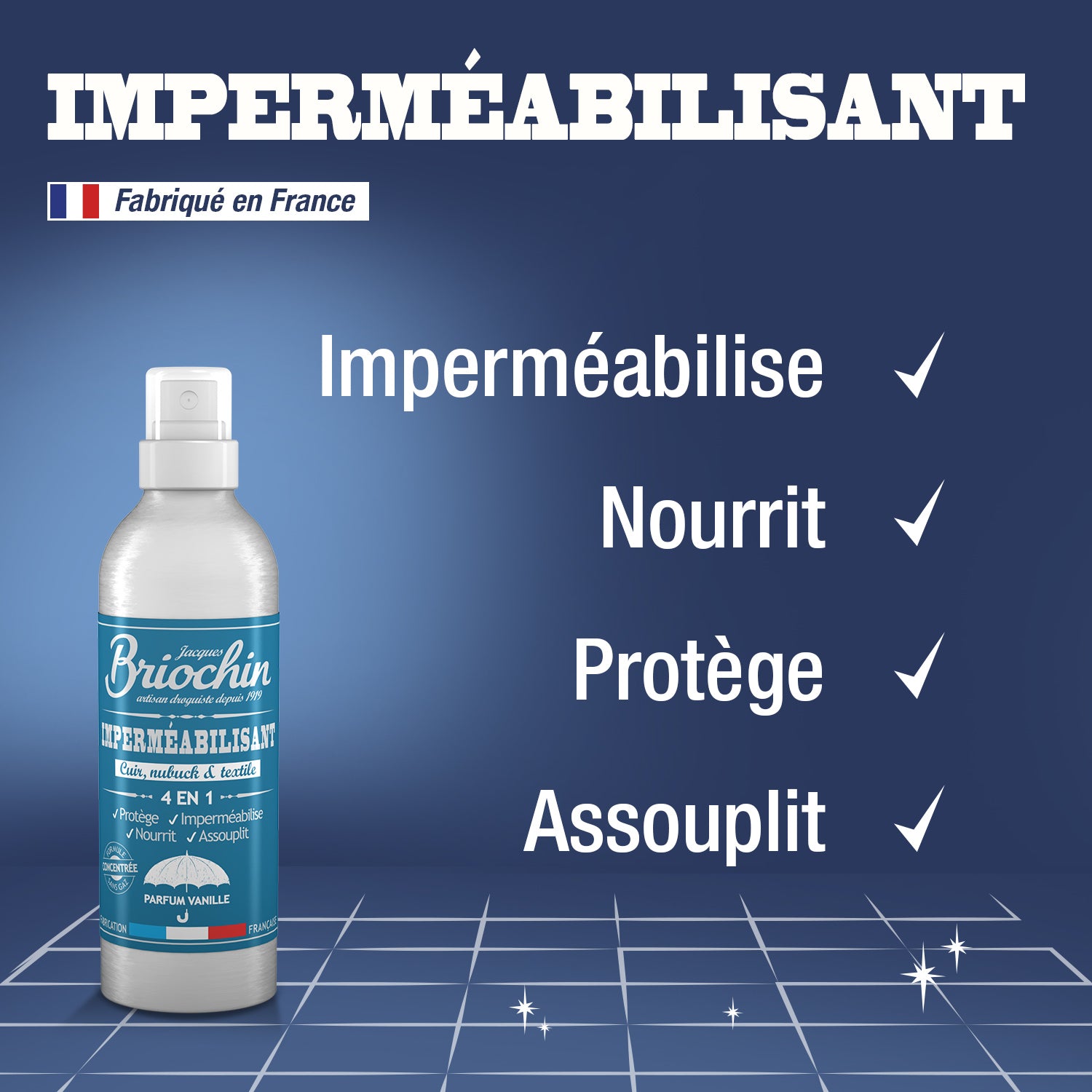 JACQUES BRIOCHIN - Imperméabilisant chaussure 200ml Parfum vanille