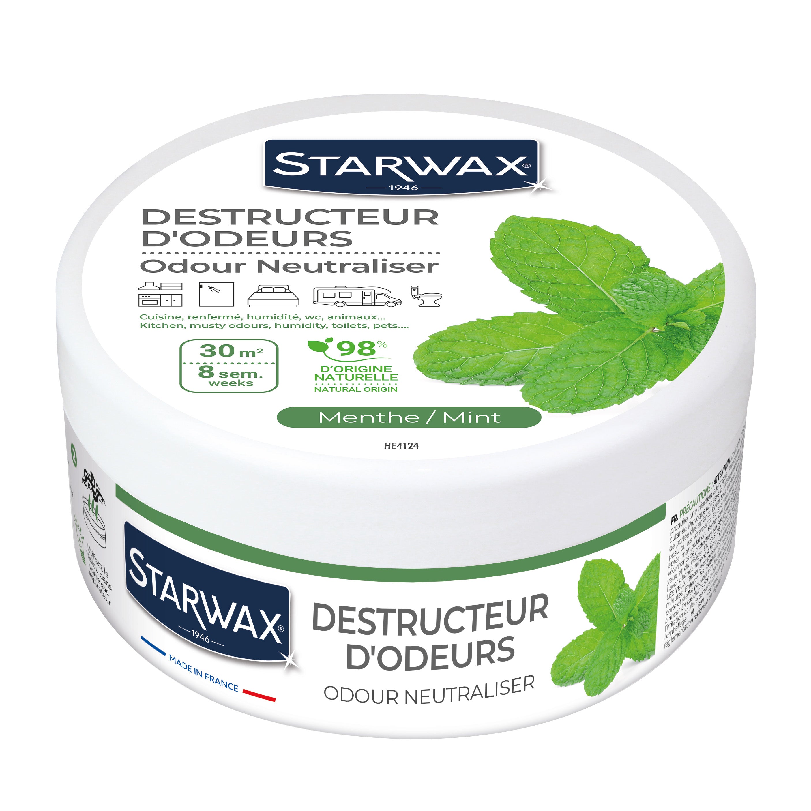 STARWAX - Destructeur d'odeurs Menthe 300g Parfum Menthe