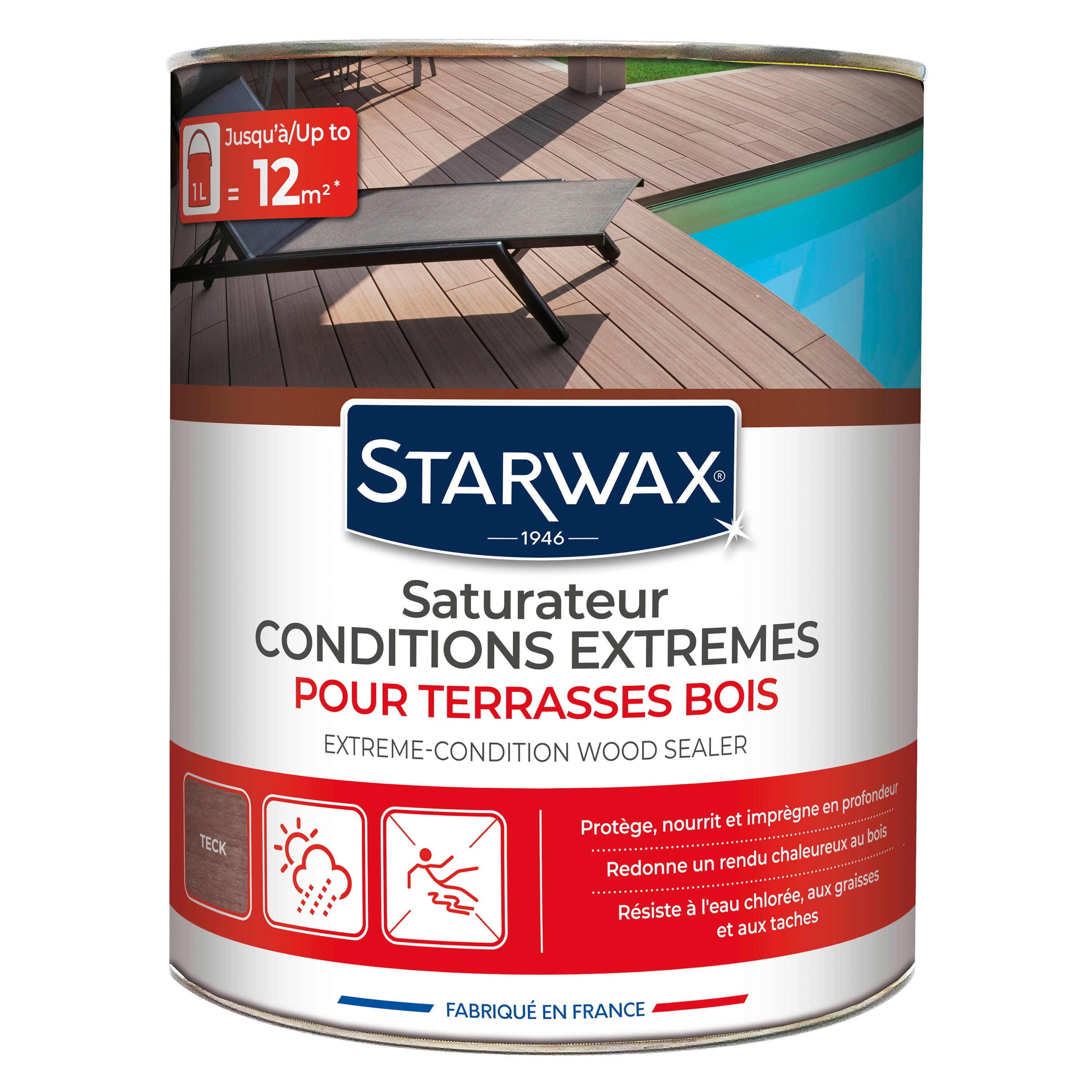 STARWAX - Saturateur bois extérieurs conditions extrêmes
 1L Incolore