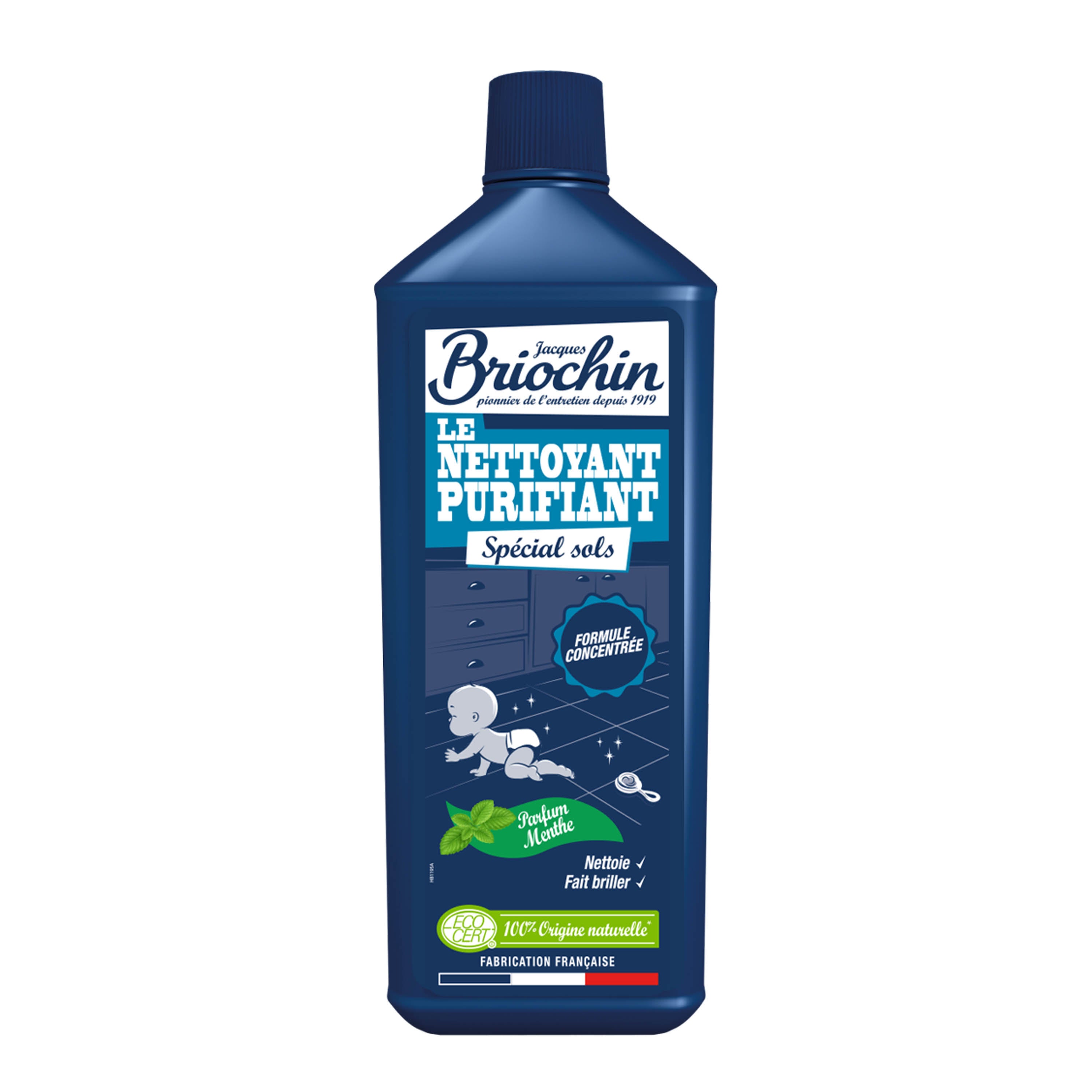 JACQUES BRIOCHIN - Nettoyant purifiant Sols et surfaces 1L Menthe eucalyptus
