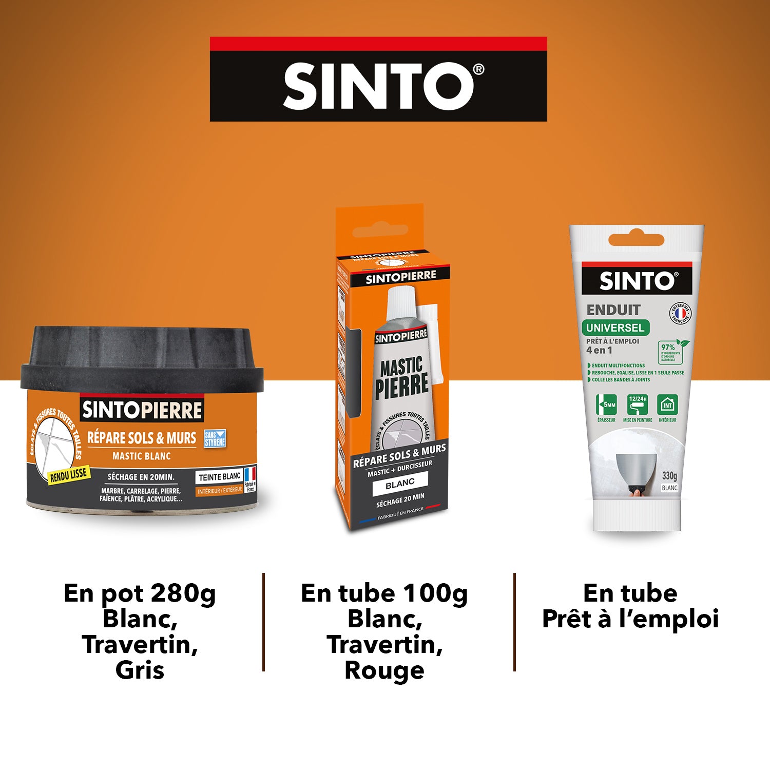 SINTO - Répare sols et murs travertin  (parement, pierres, travertin, comblanchien) 100g Travertin