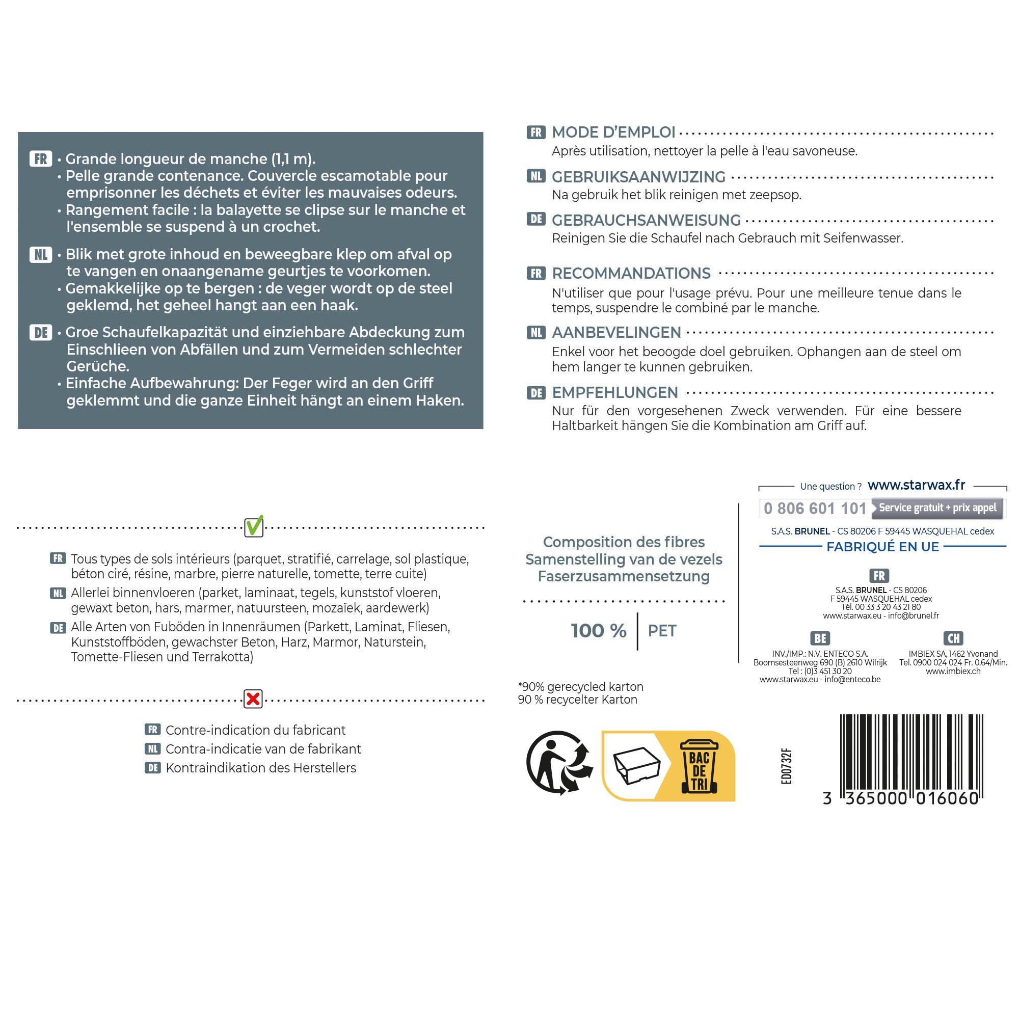 STARWAX - Combiné pelle balayette Confort X1