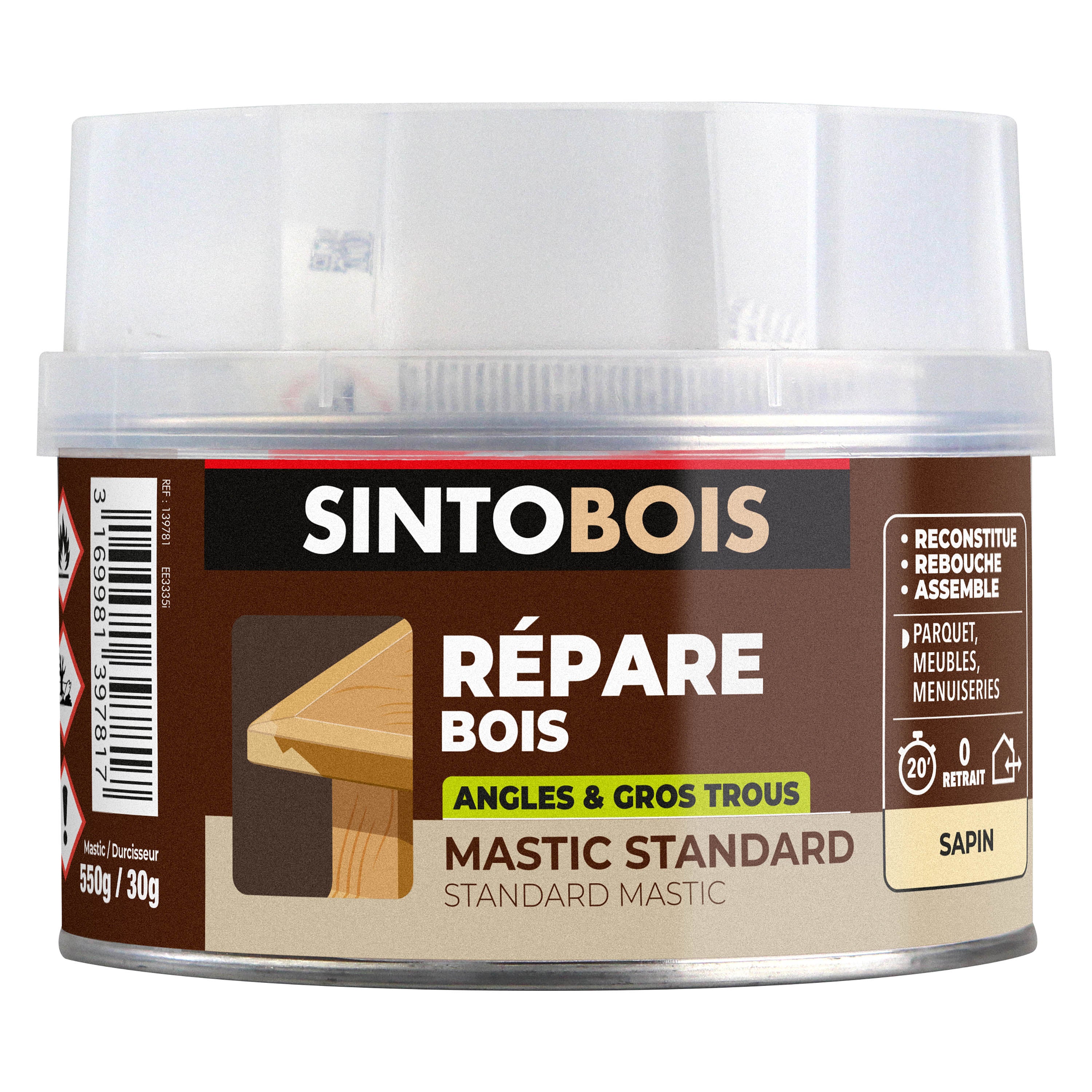 SINTO - Reconstitue angles et gros trous 500ml Chêne