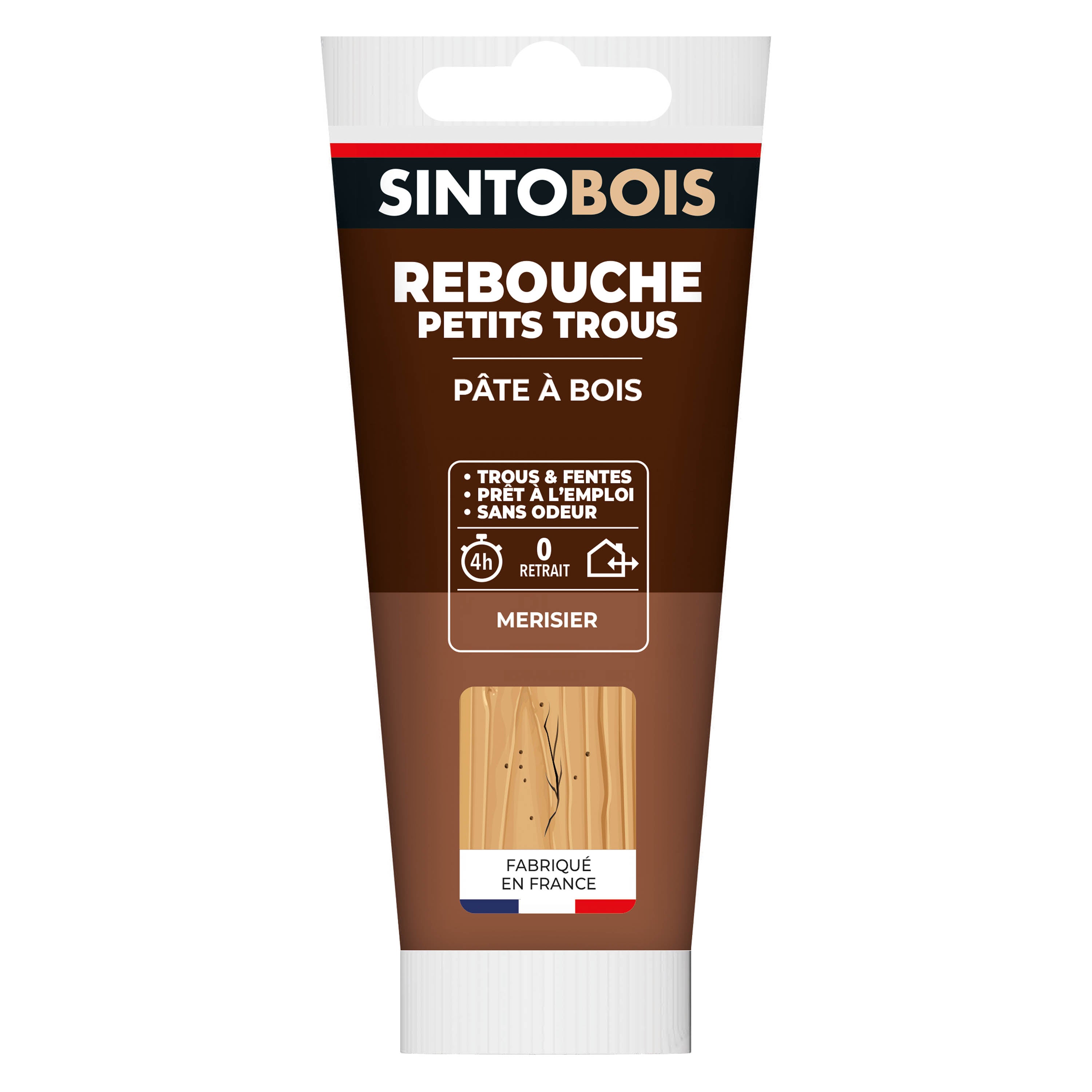 SINTO - Rebouche imperfections -  Pâte à bois naturel 80g Blanc