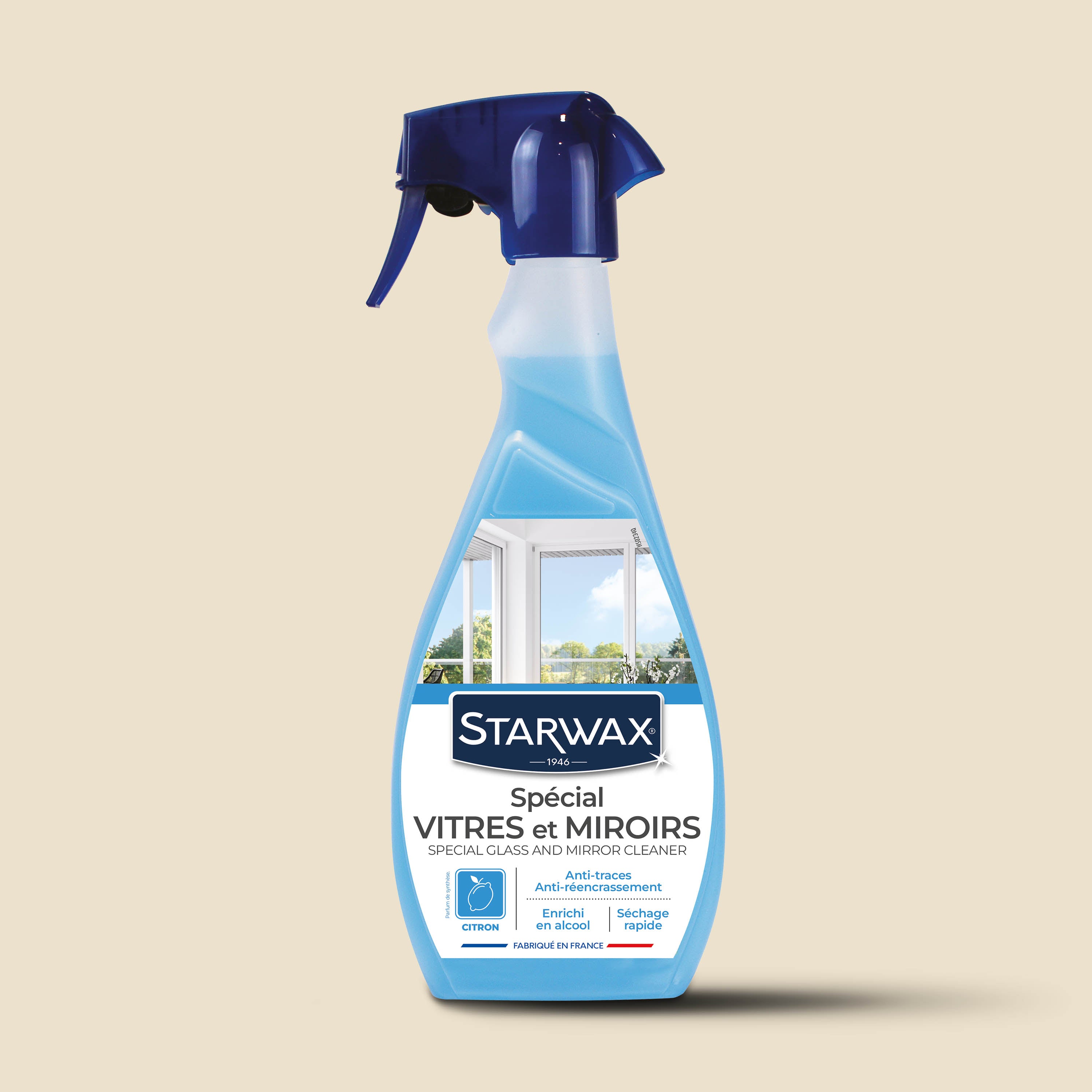 STARWAX - Nettoyant spécial vitres et miroirs
 500ml Parfum verveine citron (parfum de synthèse)