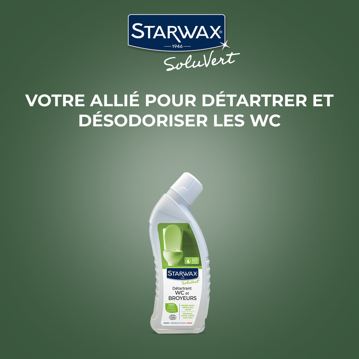 STARWAX SOLUVERT - Détartrant en gel pour WC et broyeurs 750ml