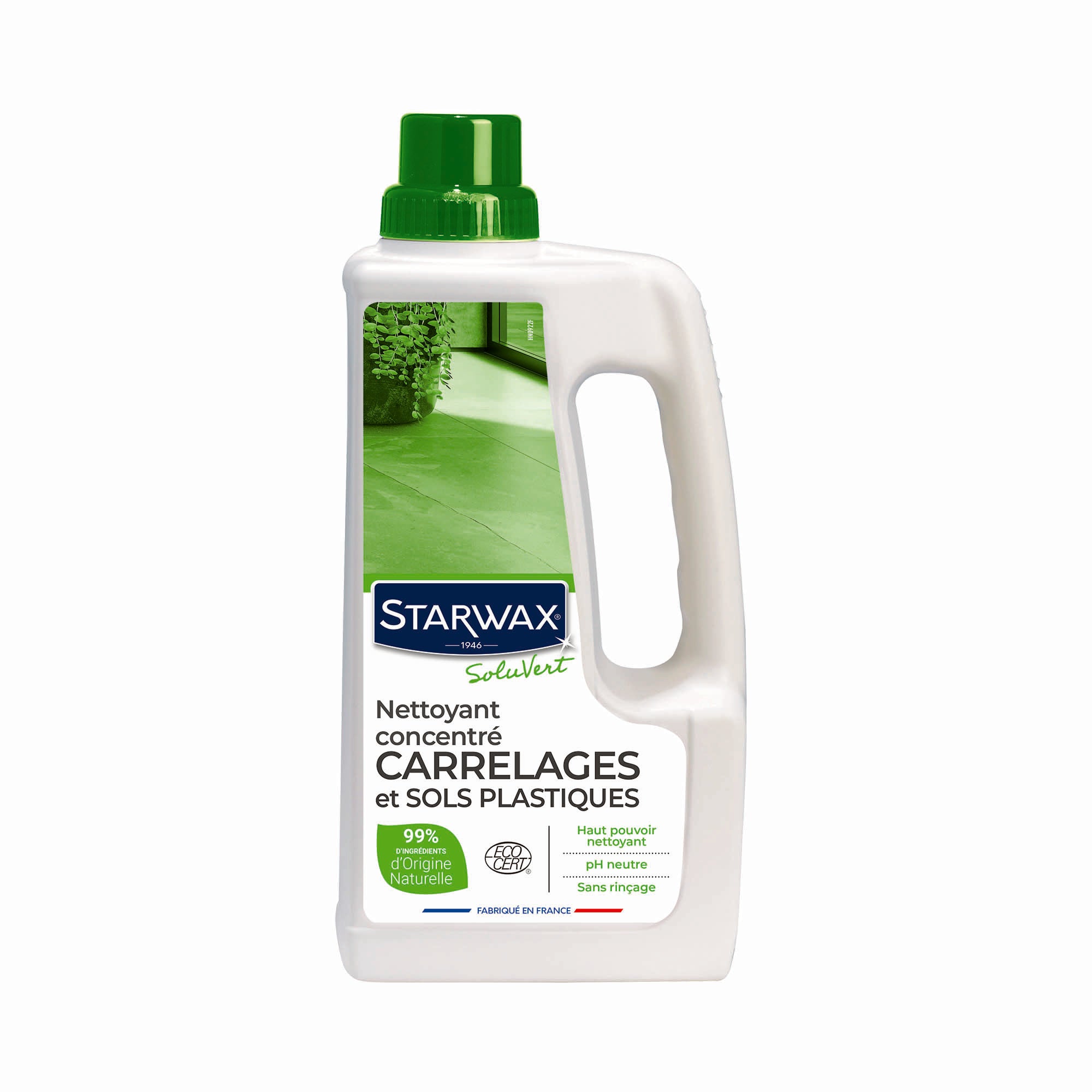 STARWAX SOLUVERT - Nettoyant concentré pour carrelages et sols plastiques
 1L