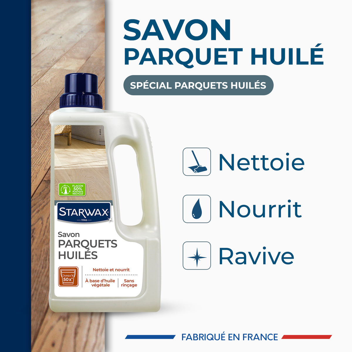 STARWAX - Savon d'entretien pour parquets huilés
 1L