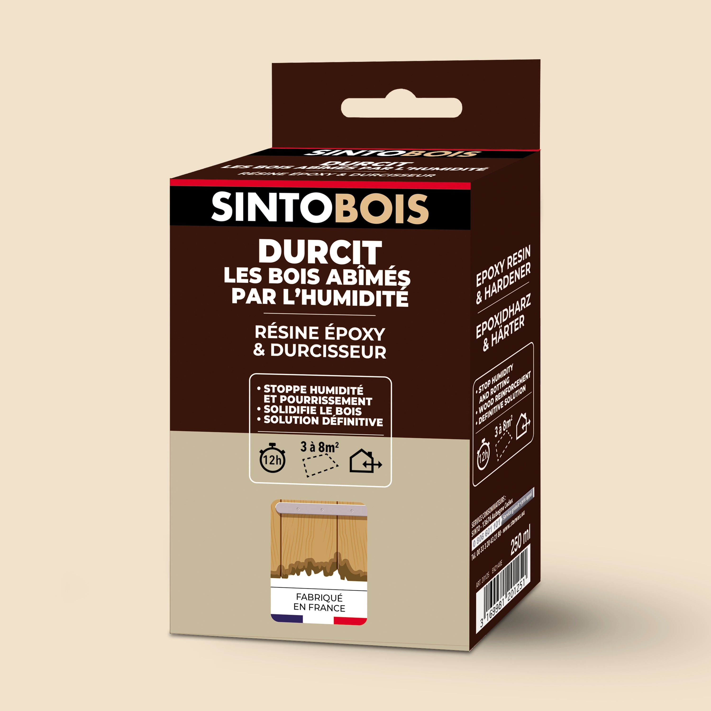 SINTO - Durcit les bois abimés par l'humidité 250g