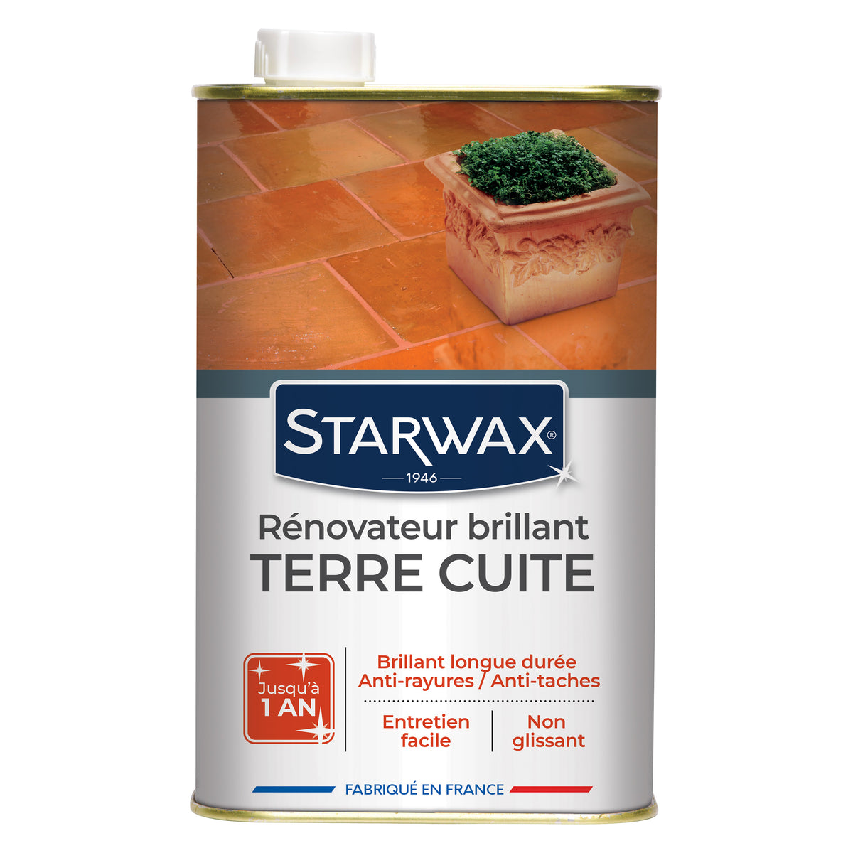 STARWAX - Rénovateur brillant protecteur pour tomettes et terres cuites 1L incolore 
 1L