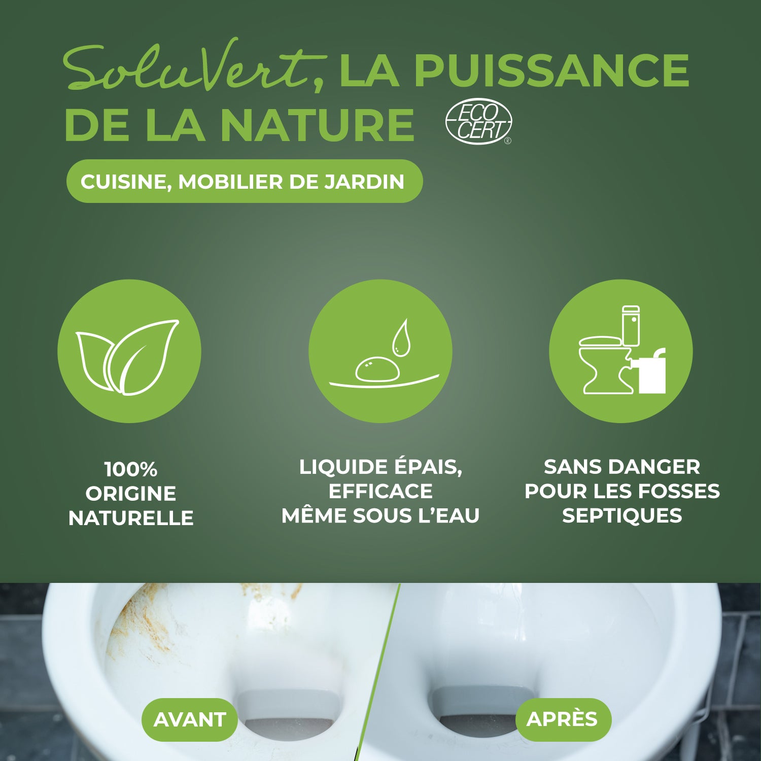 STARWAX SOLUVERT - Détartrant en gel pour WC et broyeurs 750ml