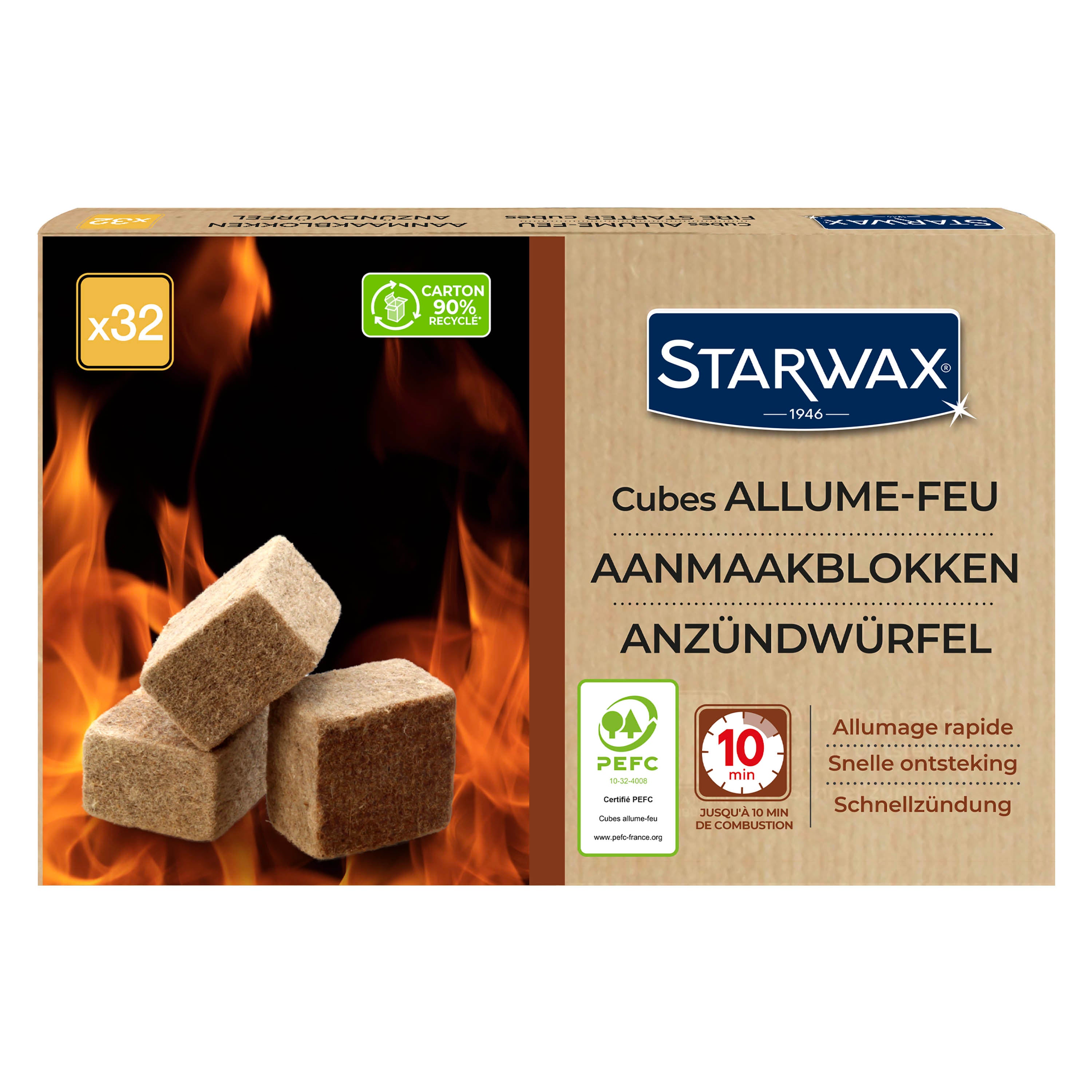 STARWAX - Cubes allume feu PEFC X32