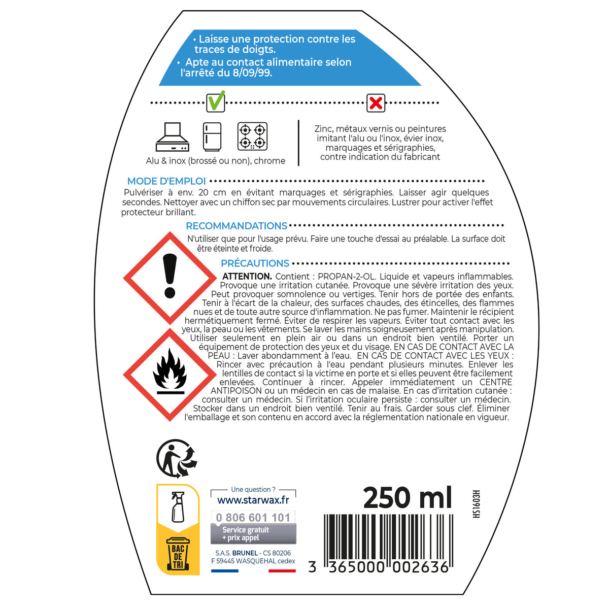 STARWAX - Nettoyant protecteur pour alu et inox 500ml