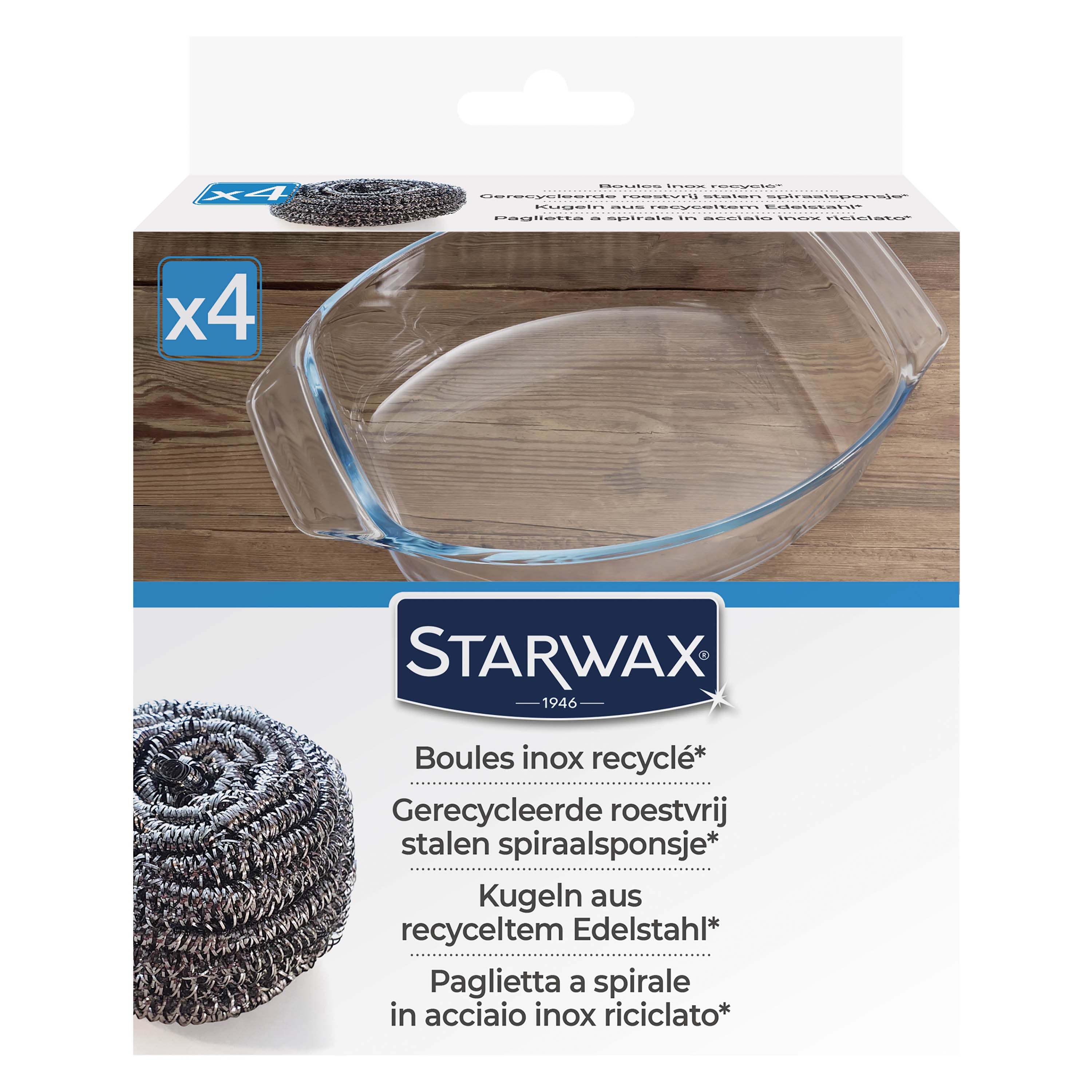 STARWAX - Boules inox recyclées x4 (70% recyclé) X4