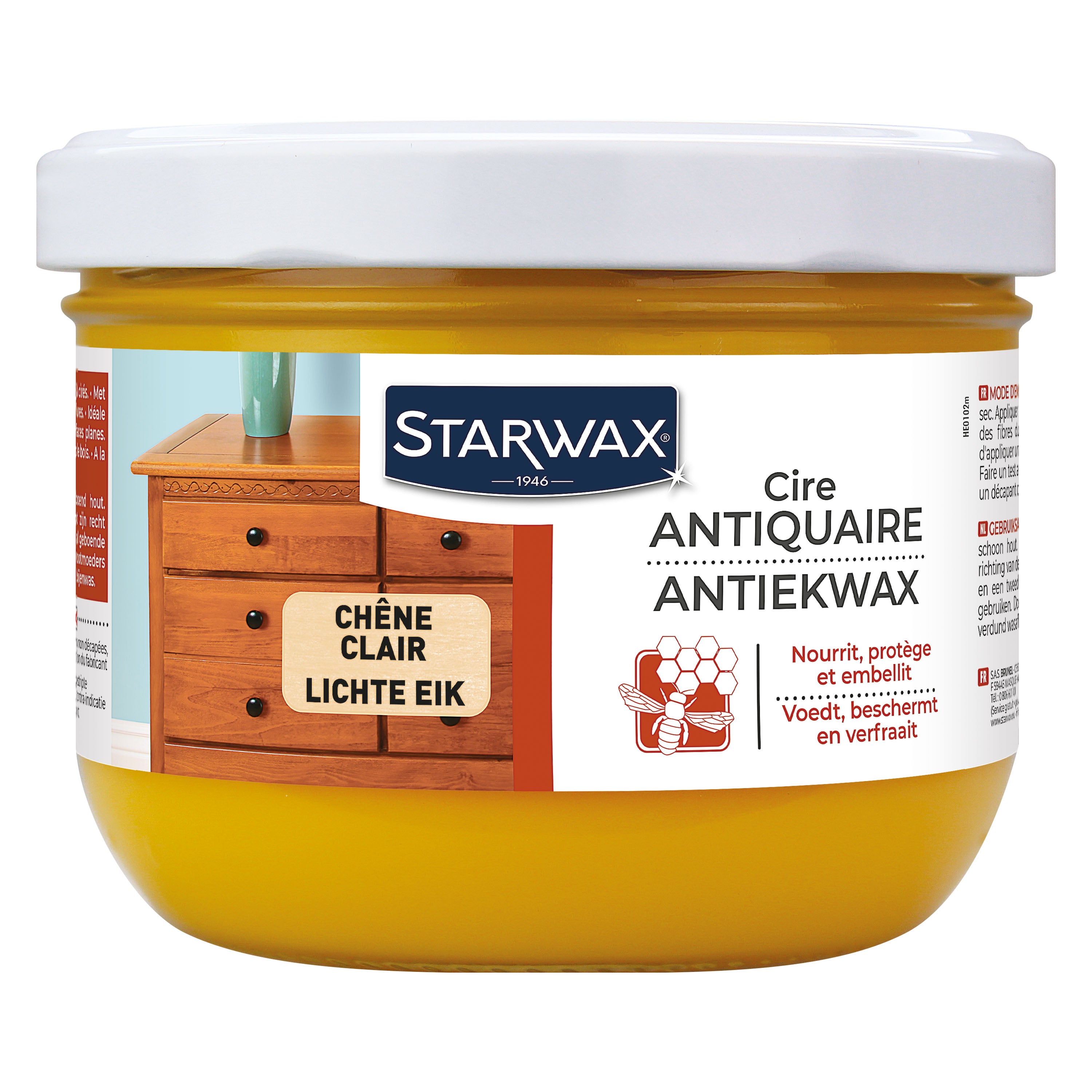 STARWAX - Cire antiquaire pâte pour bois cirés 375ml Incolore