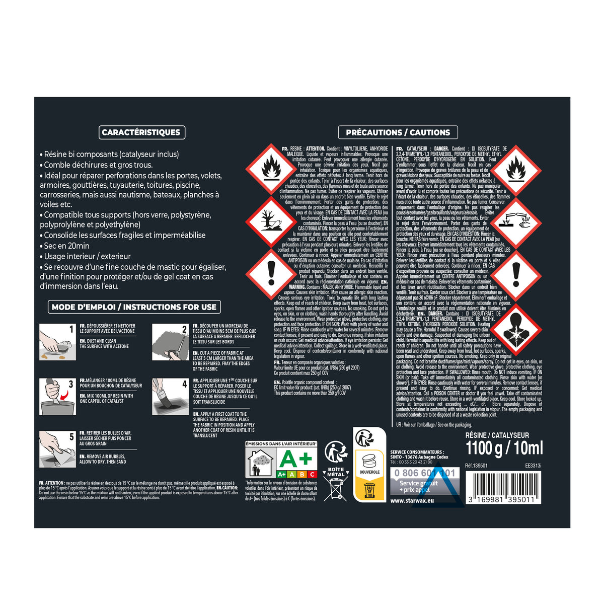 SINTO - Répare métaux, plastiques, composites 1kg